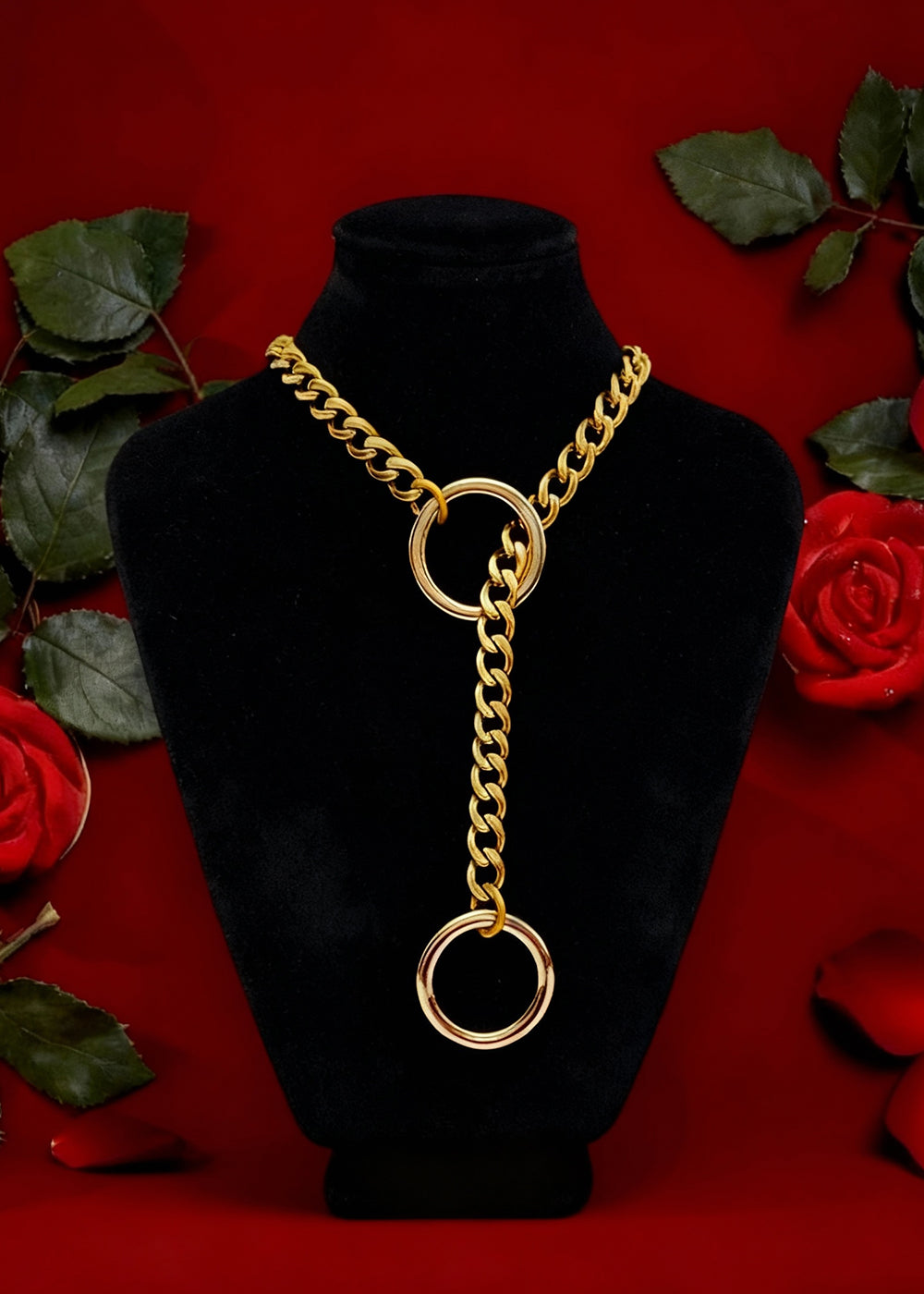 Special Double O-Rings Slip Chain Necklace