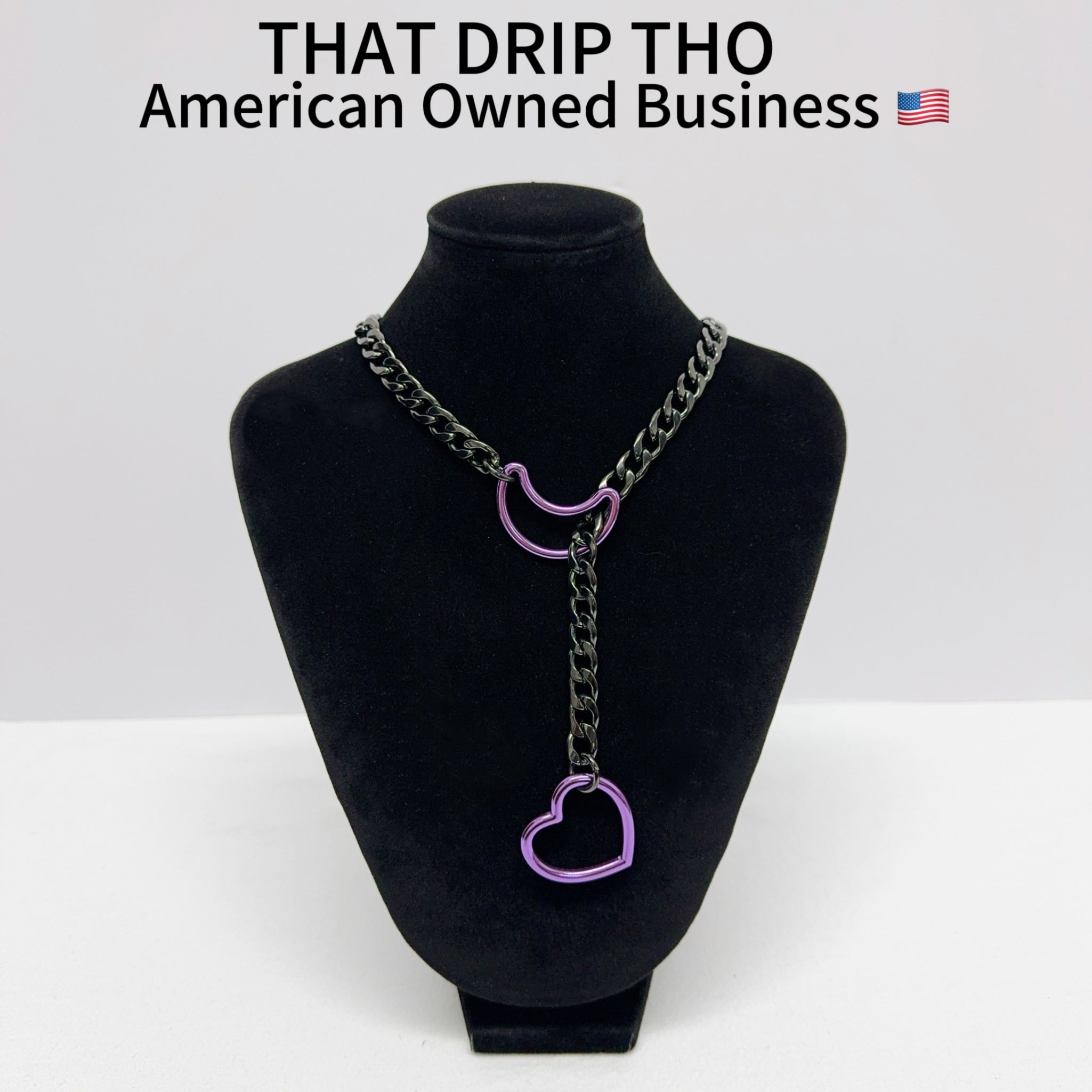 Special Moon&Heart Slip Chain Necklace