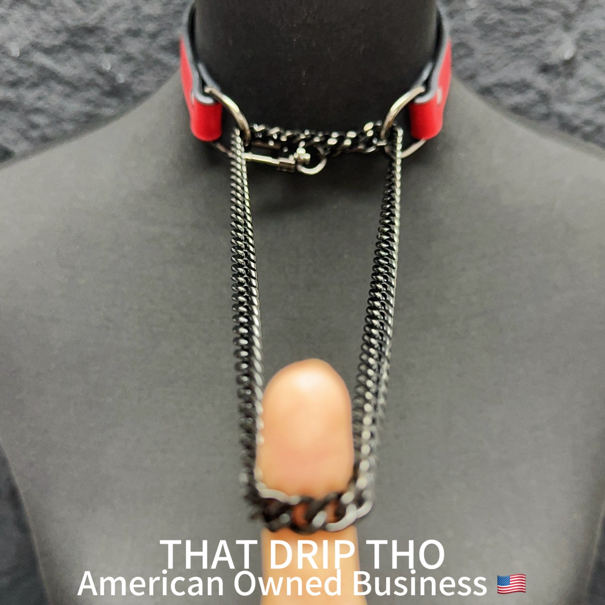 Luxe Chain (Fashion Layered Chain Leather Choker Necklace) (Premium Lucky Red Color)