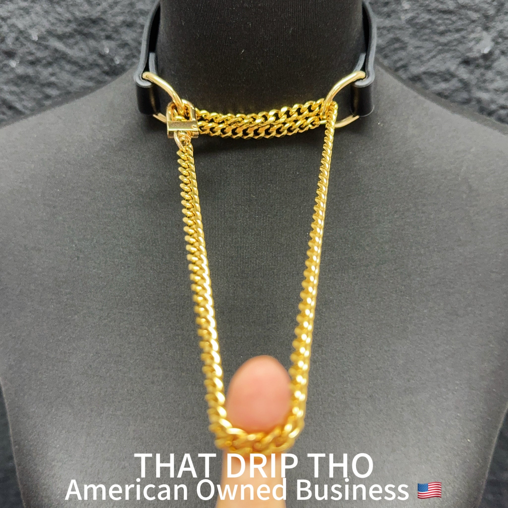 Luxe Chain (Fashion Layered Chain Leather Choker Necklace) (Gold Color Chain)