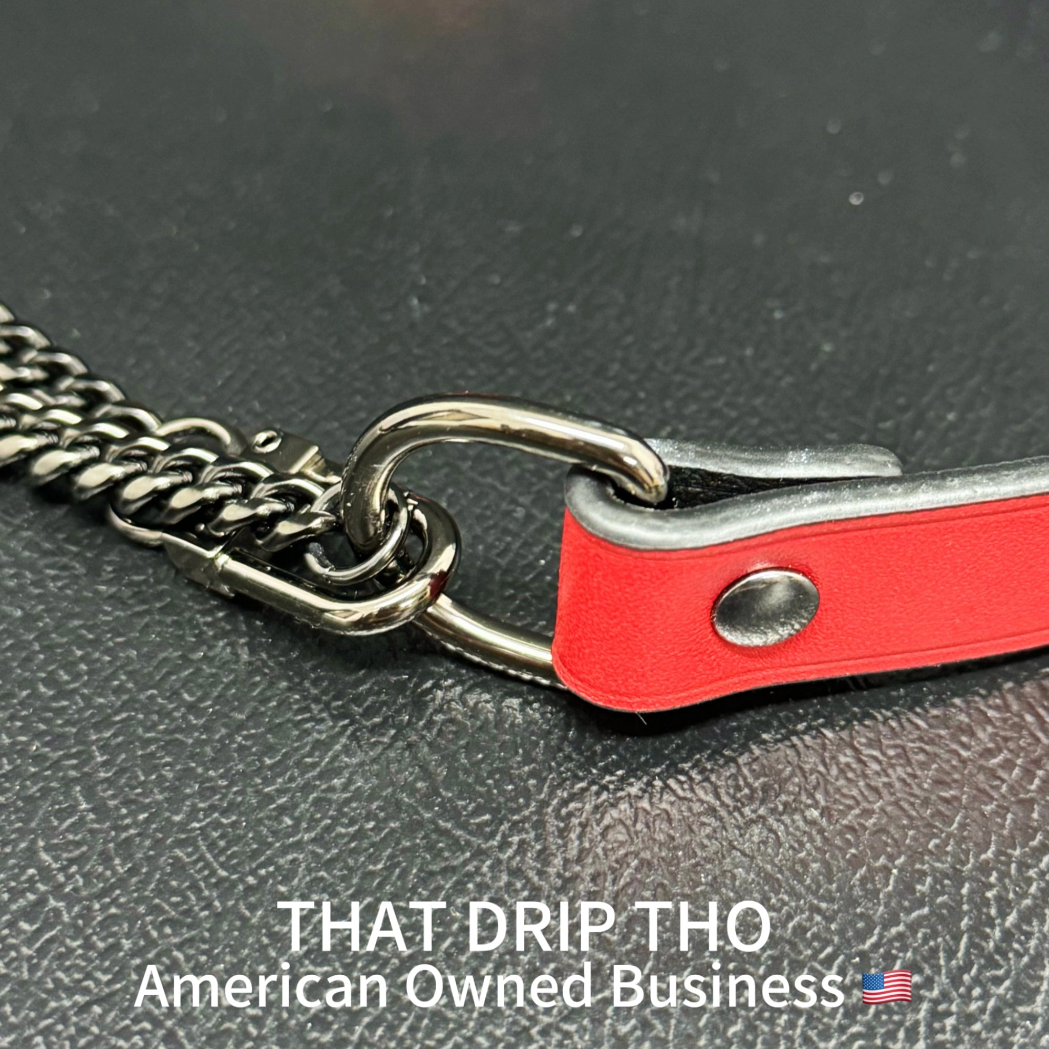 Luxe Chain (Fashion Layered Chain Leather Choker Necklace) (Premium Lucky Red Color)