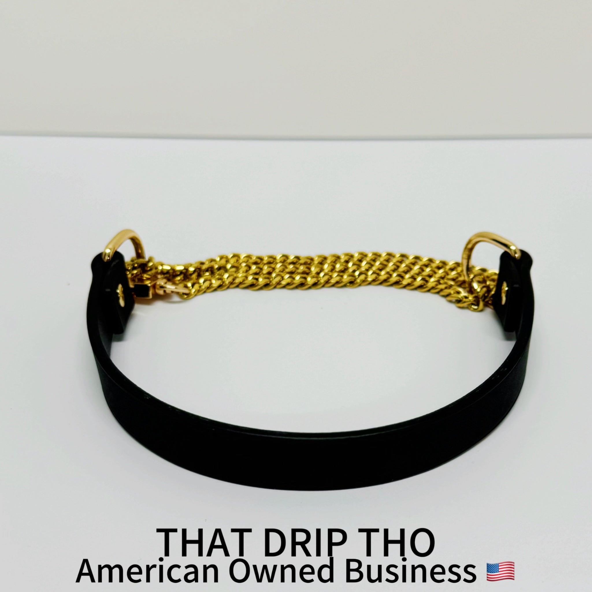 Luxe Chain (Fashion Layered Chain Leather Choker Necklace) (Gold Color Chain)