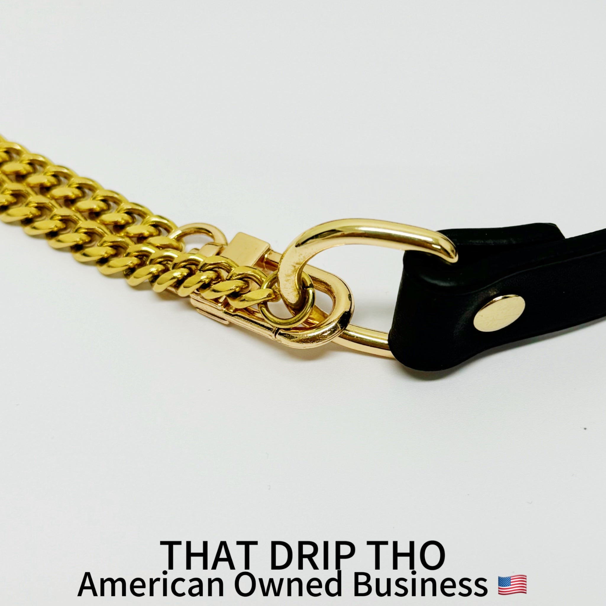 Luxe Chain (Fashion Layered Chain Leather Choker Necklace) (Gold Color Chain)