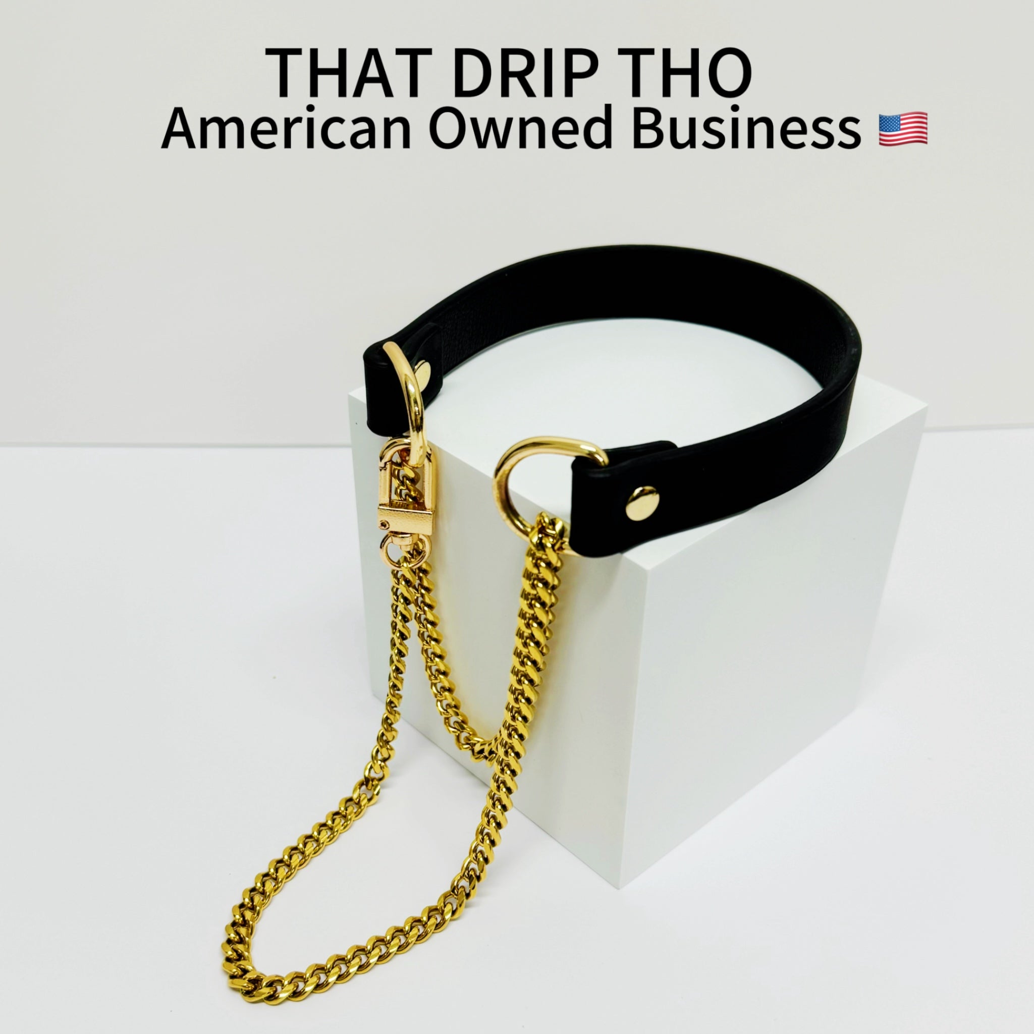 Luxe Chain (Fashion Layered Chain Leather Choker Necklace) (Gold Color Chain)