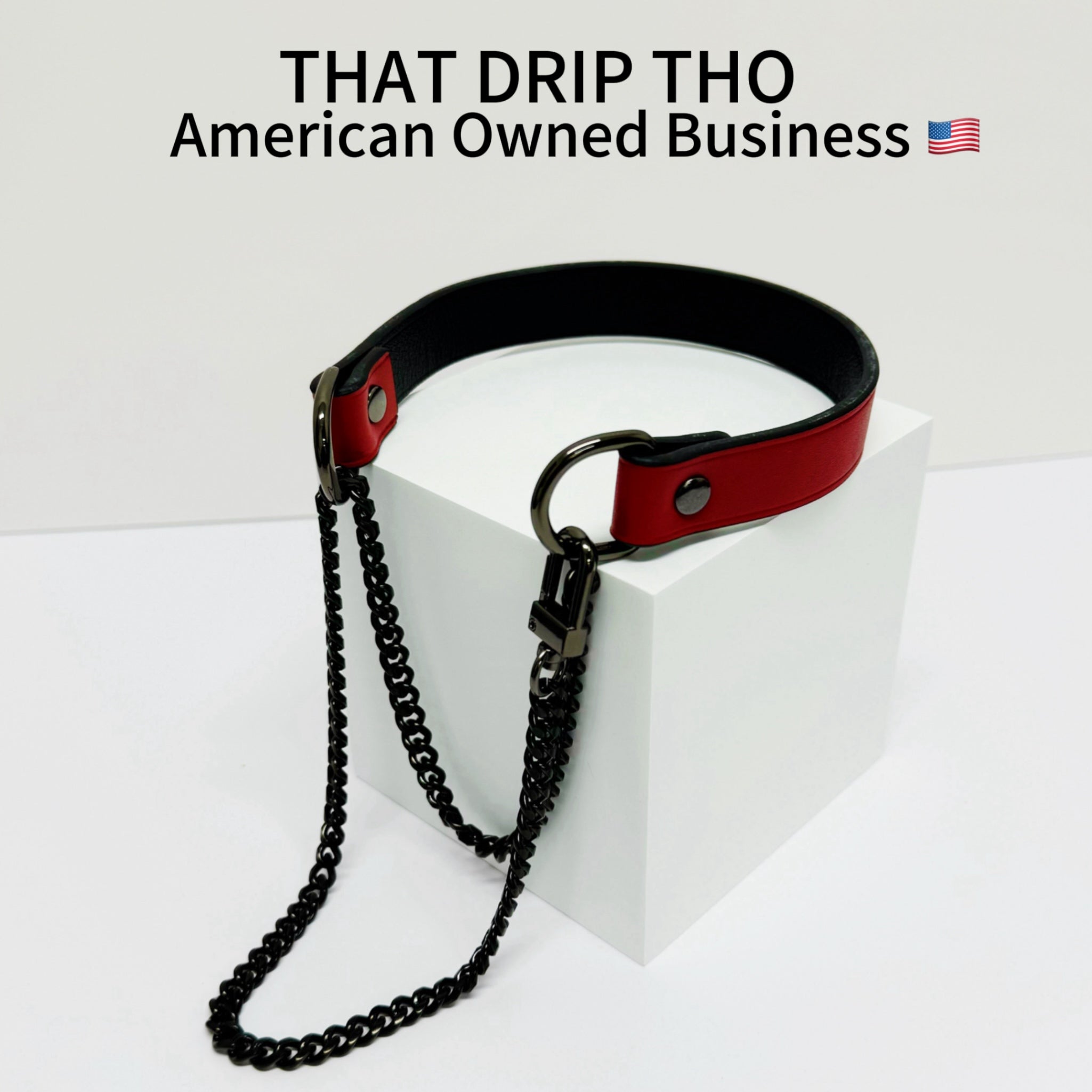 Luxe Chain (Fashion Layered Chain Leather Choker Necklace) (Premium Lucky Red Color)