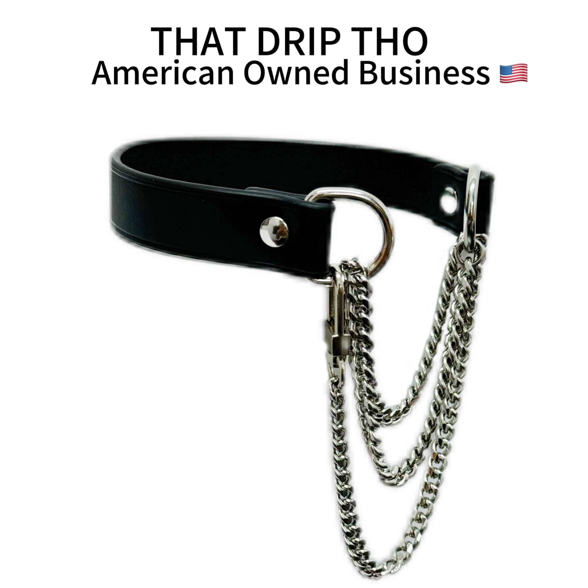 Luxe Chain (Fashion Layered Chain Leather Choker Necklace) (Classic Black Leather Silver Chain)