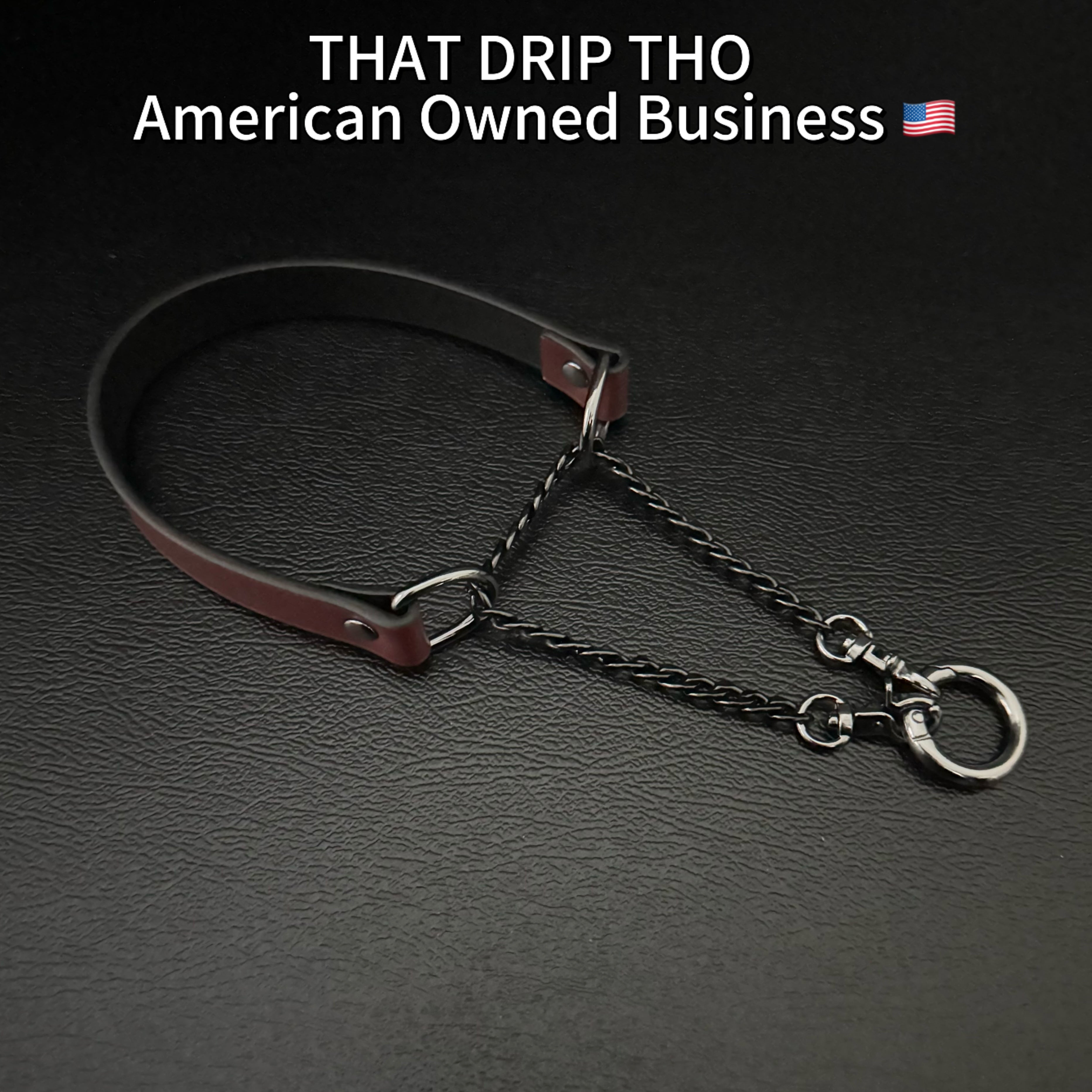 Luxe Chain (Versatile Leather Choker with Rings)( Jam Leather Black Chain)