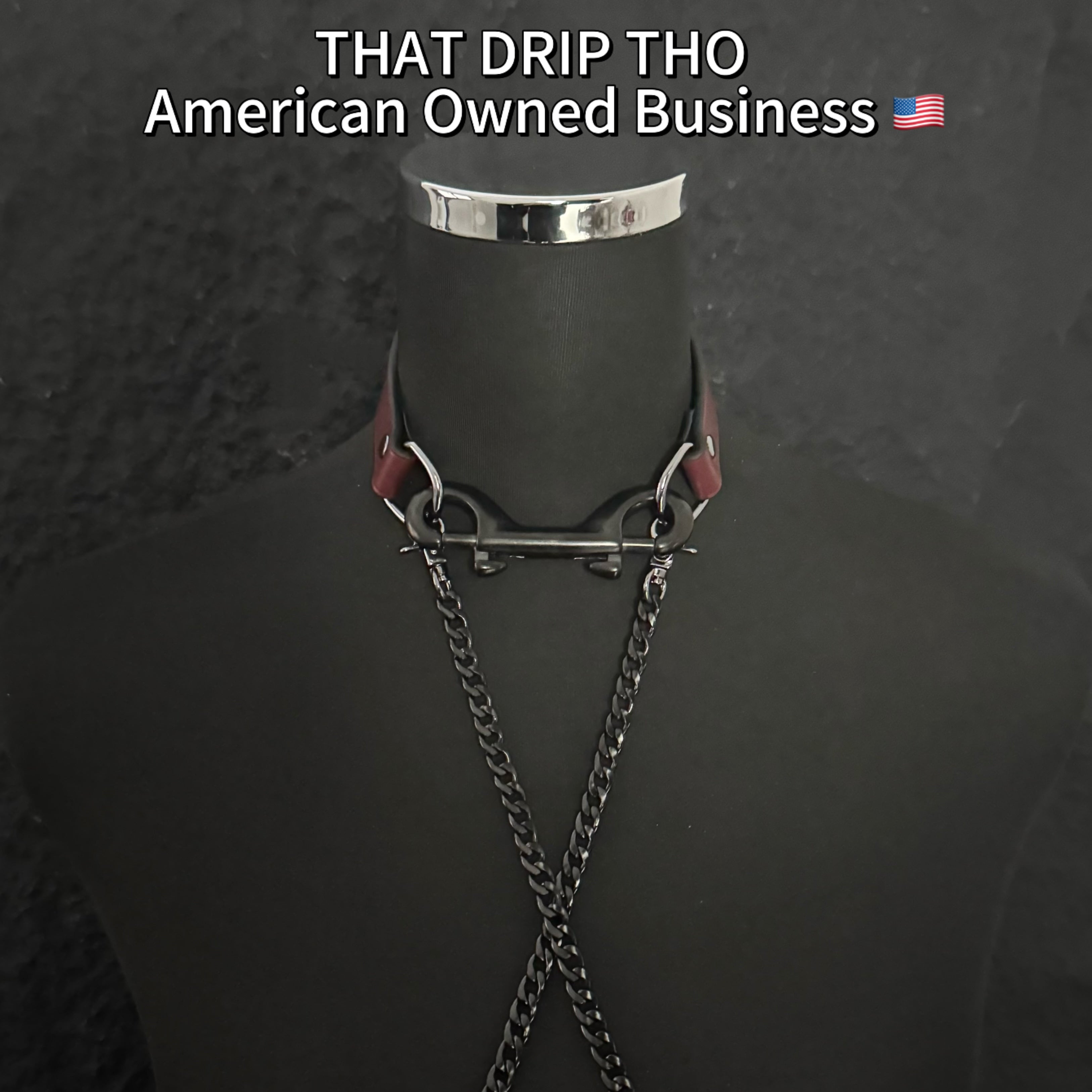 Luxe Chain (Versatile Leather Choker with Rings)( Jam Leather Black Chain)