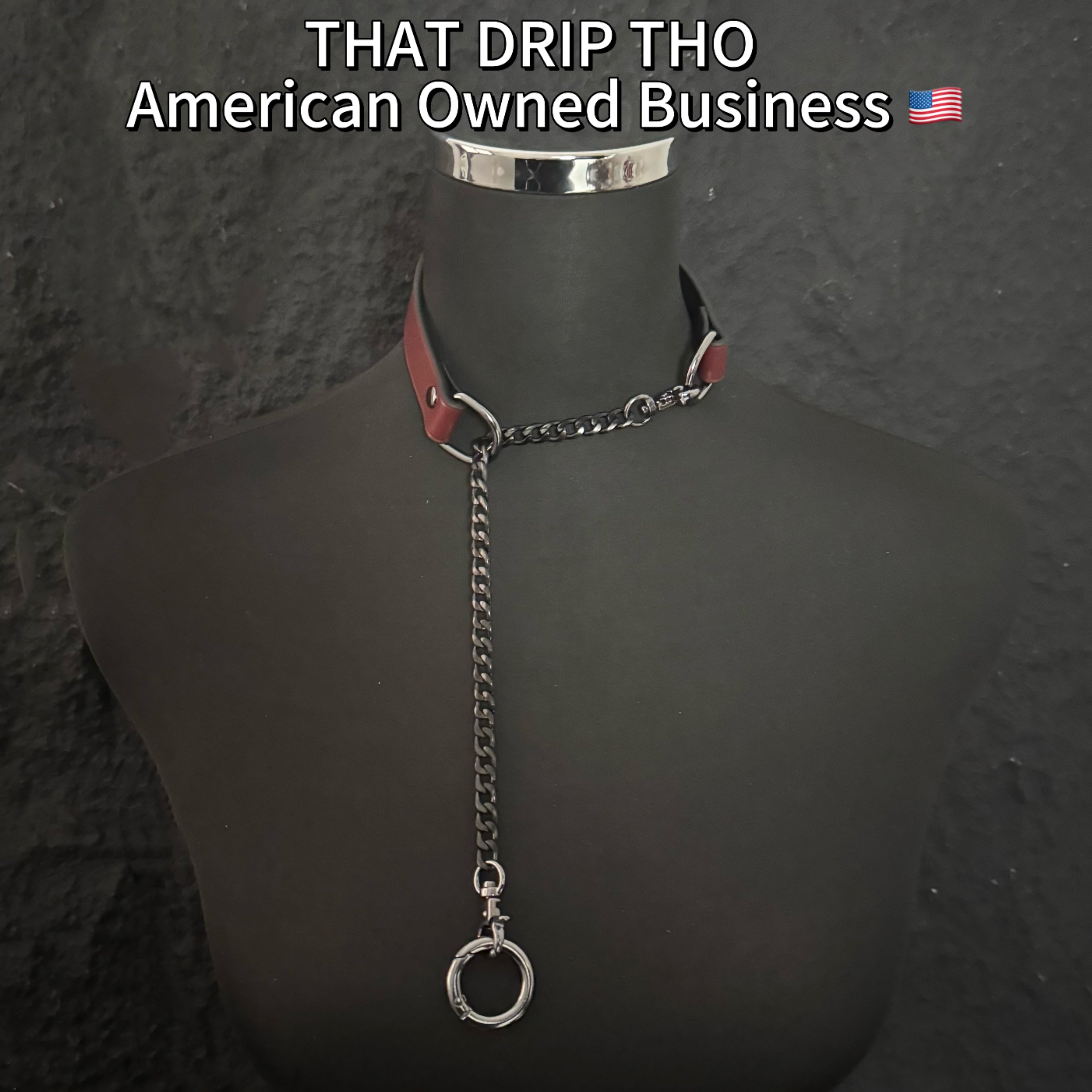 Luxe Chain (Versatile Leather Choker with Rings)( Jam Leather Black Chain)