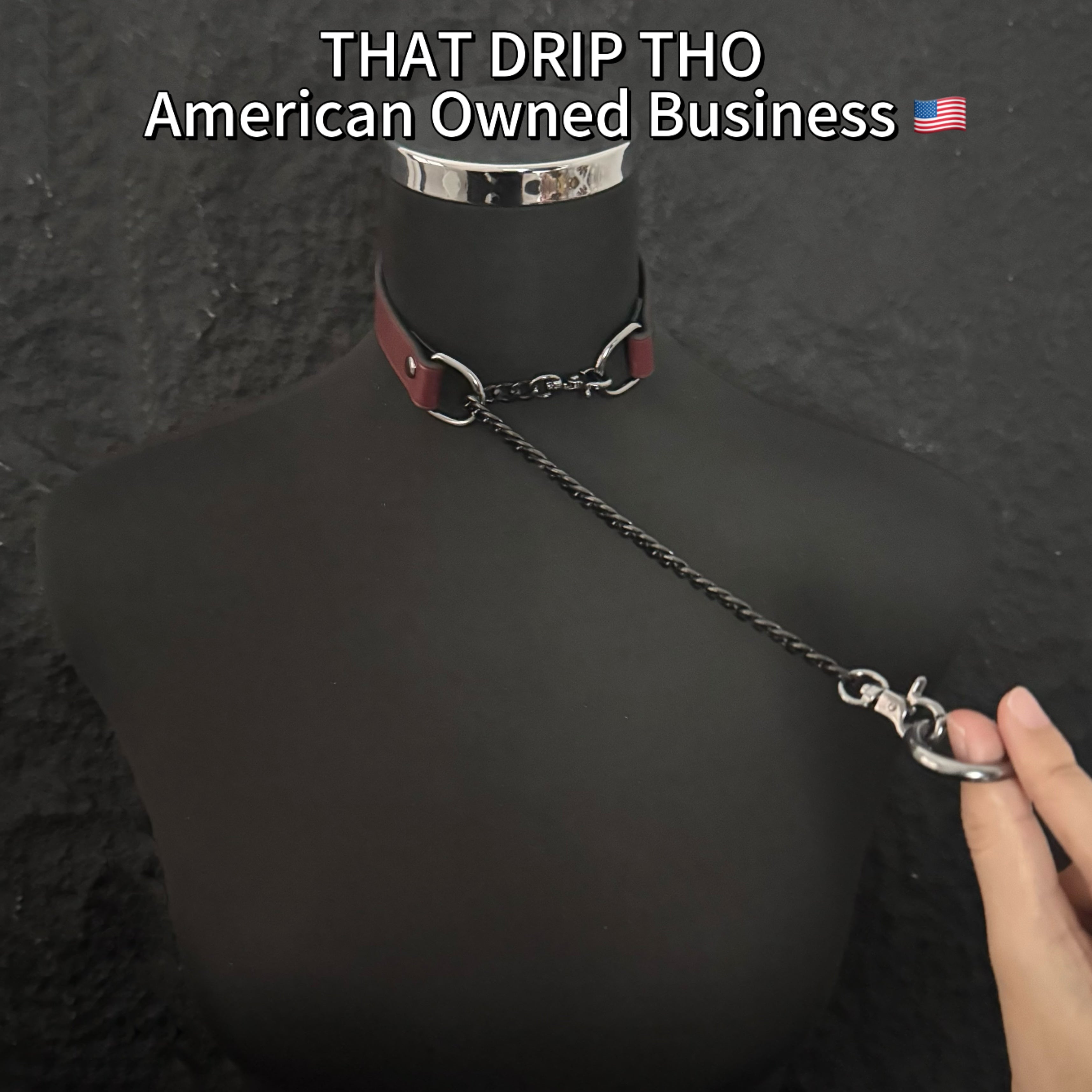 Luxe Chain (Versatile Leather Choker with Rings)( Jam Leather Black Chain)