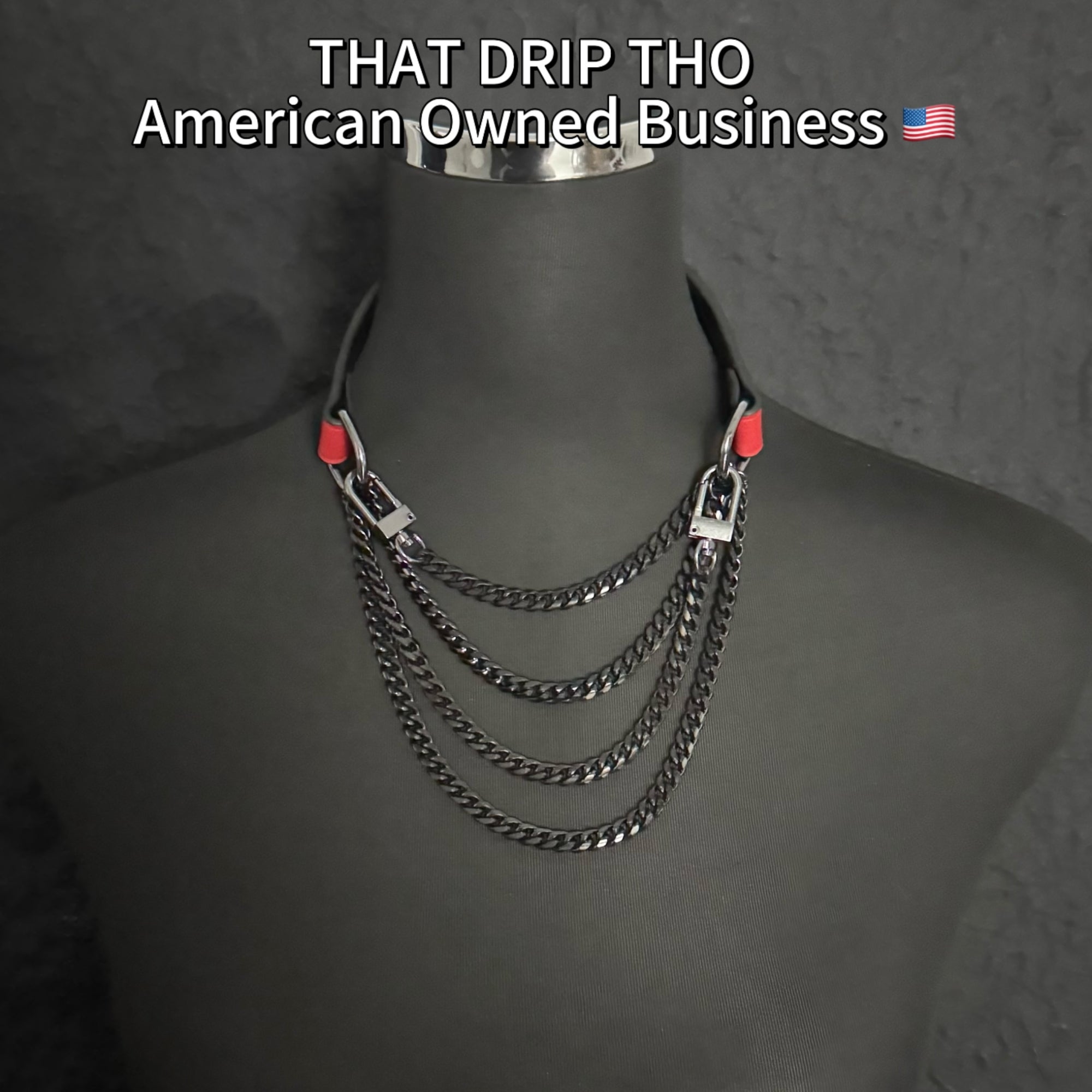 Luxe Chain (Premium Double Layered Chains Leather Choker with Adjustable Dark Purple Pattern Bracelet-– Silver Hardware