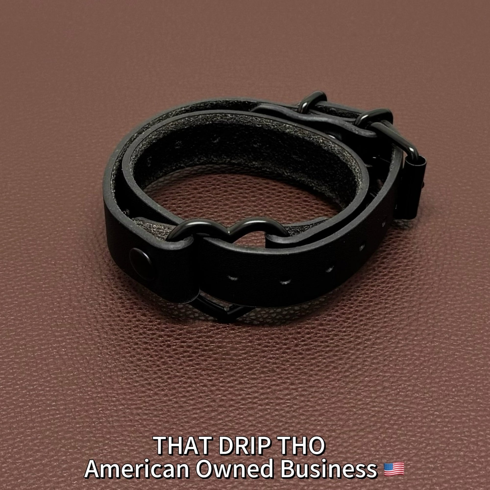 Luxe Chain( 3 in 1 Convertible Leather Bracelet, Handcuffs & Choker Necklace) ( Black Leather with Heart)