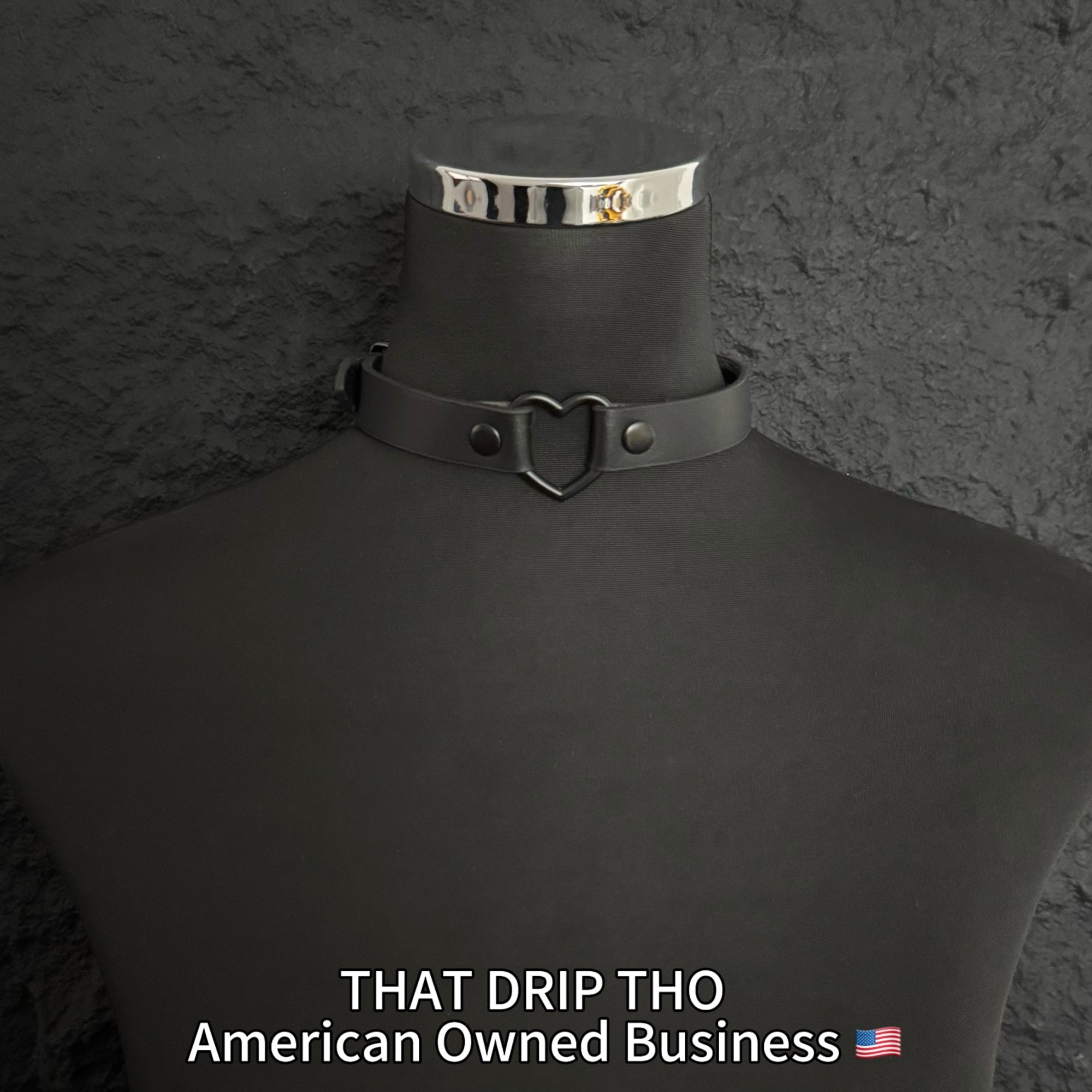 Luxe Chain( 3 in 1 Convertible Leather Bracelet, Handcuffs & Choker Necklace) ( Black Leather with Heart)