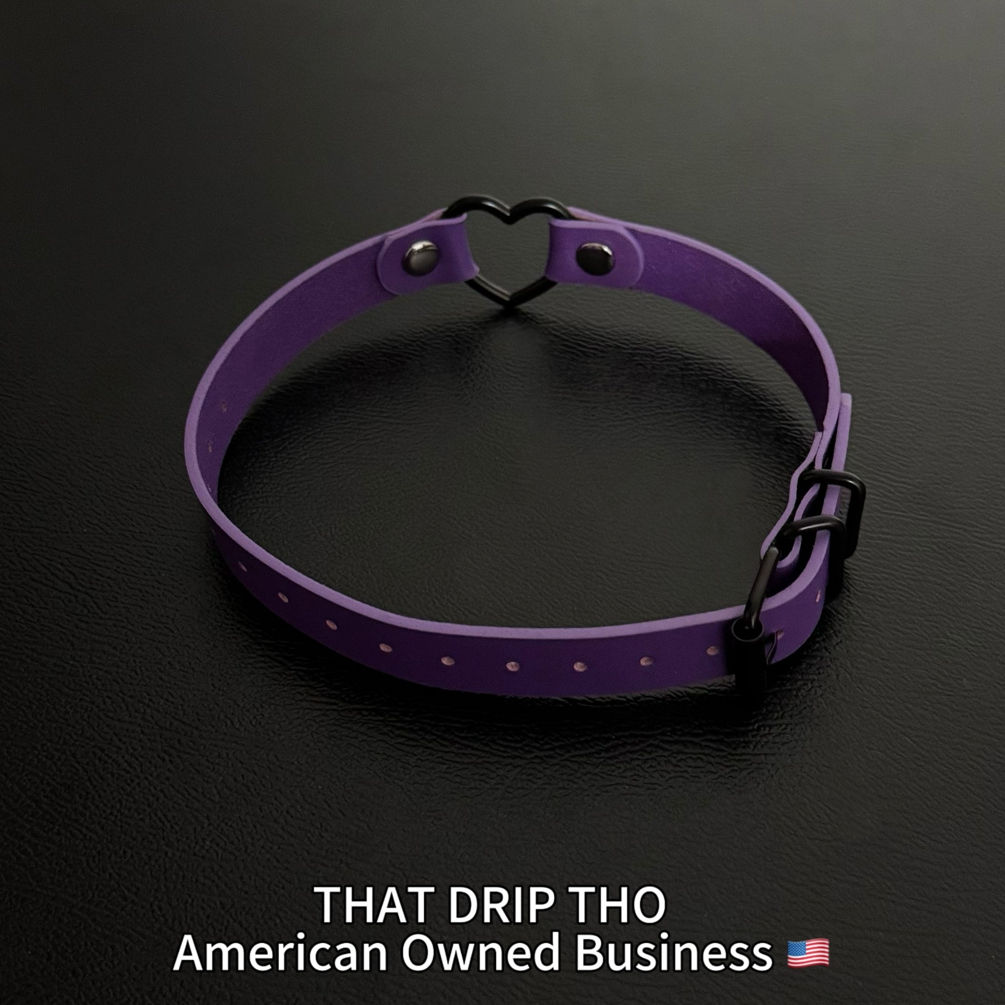 Luxe Chain( 3 in 1 Convertible Leather Bracelet, Handcuffs & Choker Necklace) ( Purple Leather with Heart)