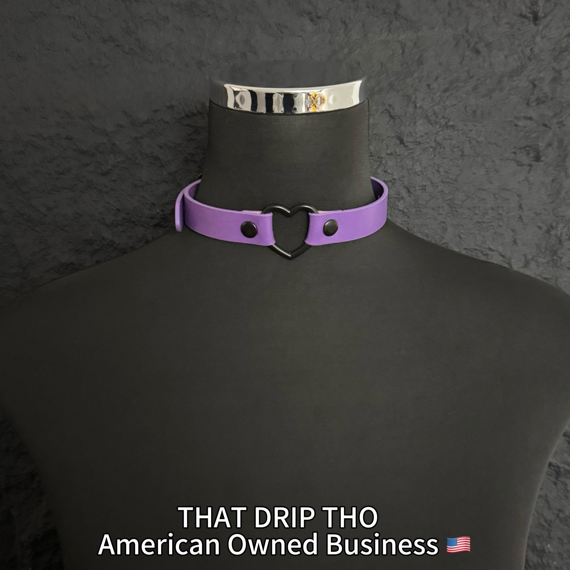 Luxe Chain( 3 in 1 Convertible Leather Bracelet, Handcuffs & Choker Necklace) ( Purple Leather with Heart)