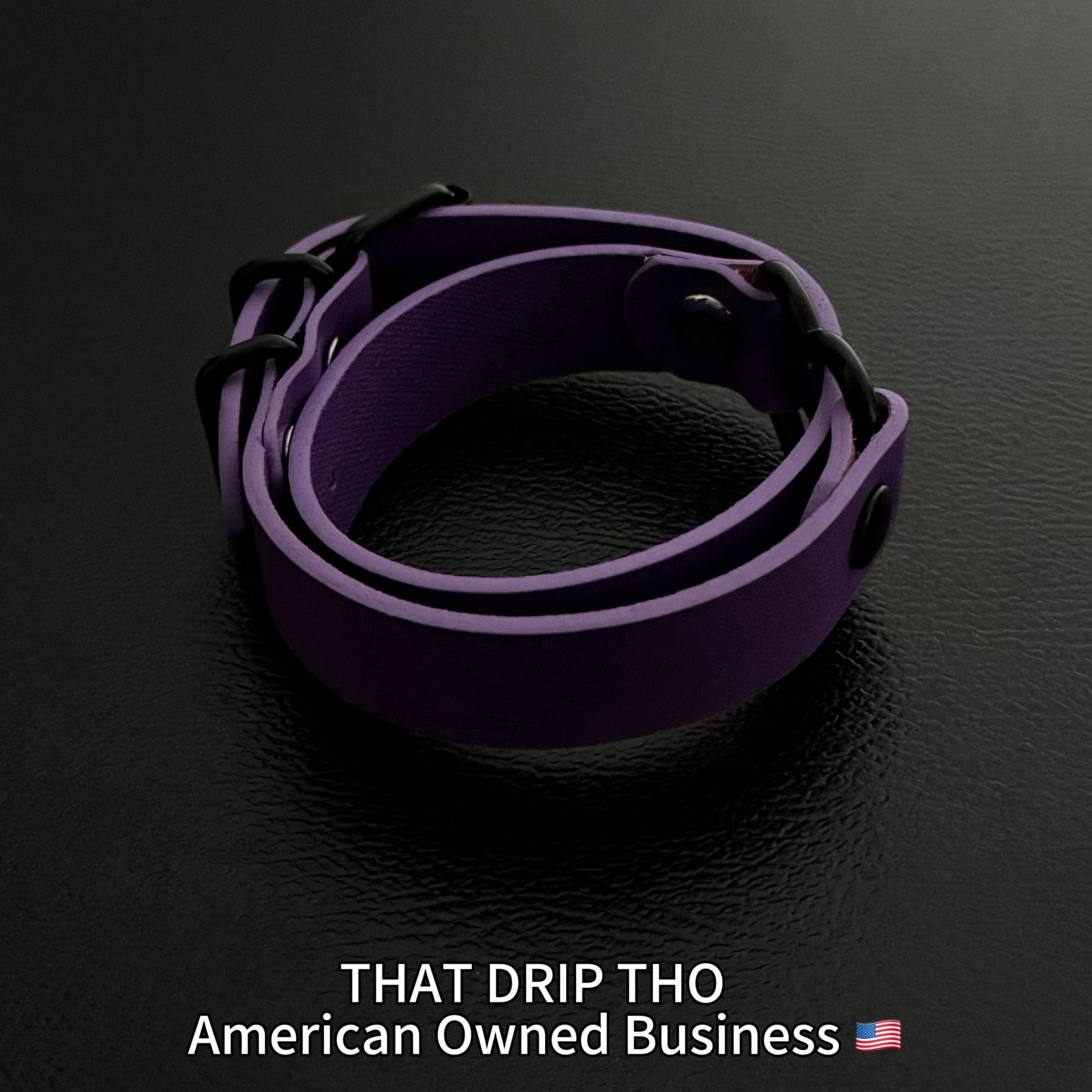 Luxe Chain( 3 in 1 Convertible Leather Bracelet, Handcuffs & Choker Necklace) ( Purple Leather with Heart)