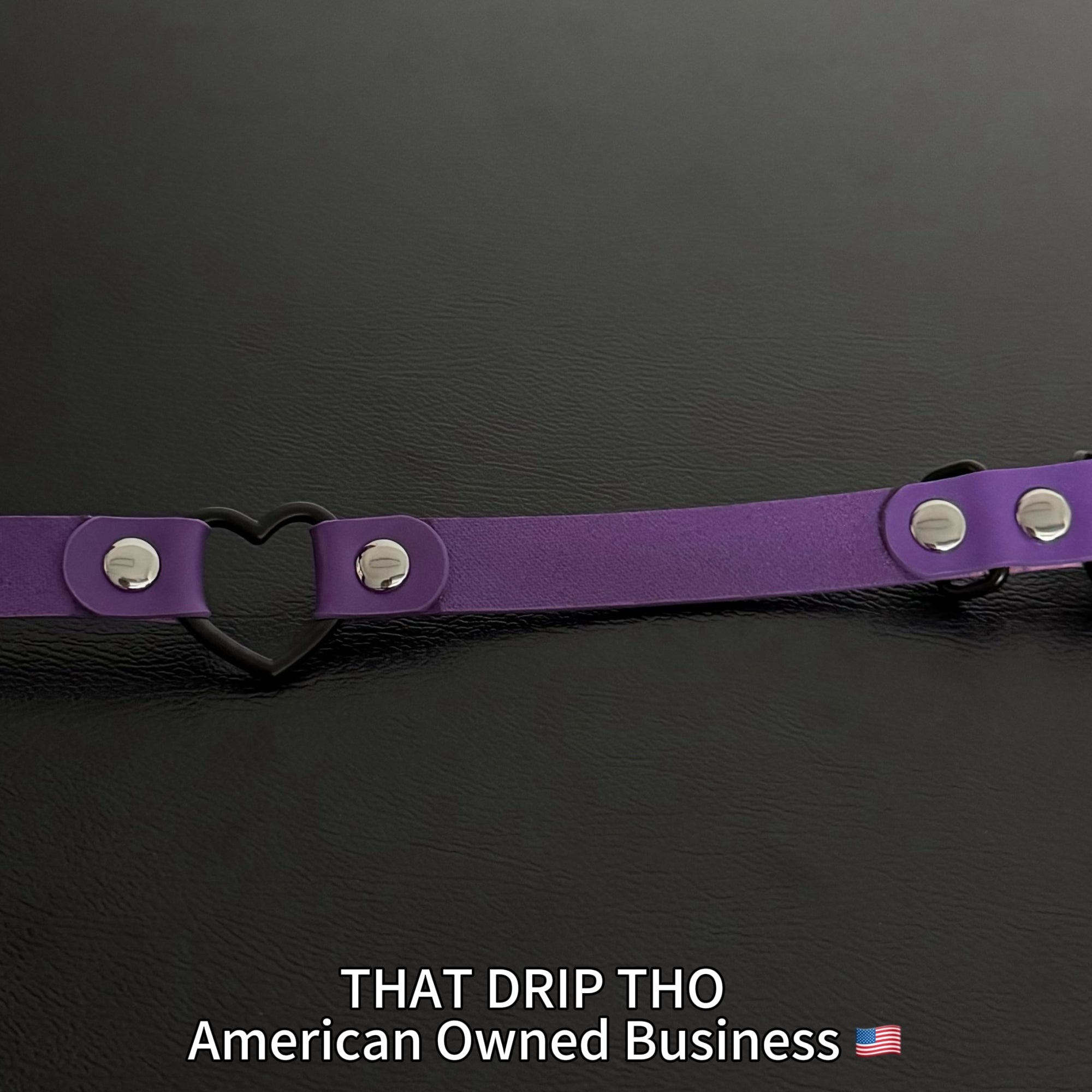 Luxe Chain( 3 in 1 Convertible Leather Bracelet, Handcuffs & Choker Necklace) ( Purple Leather with Heart)