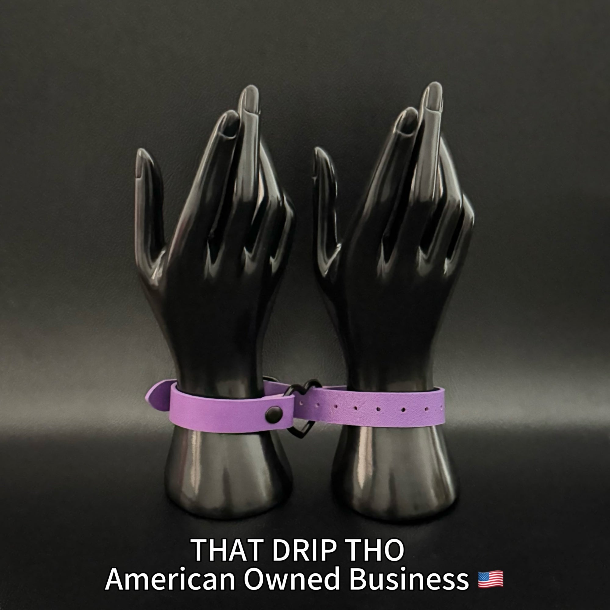 Luxe Chain( 3 in 1 Convertible Leather Bracelet, Handcuffs & Choker Necklace) ( Purple Leather with Heart)