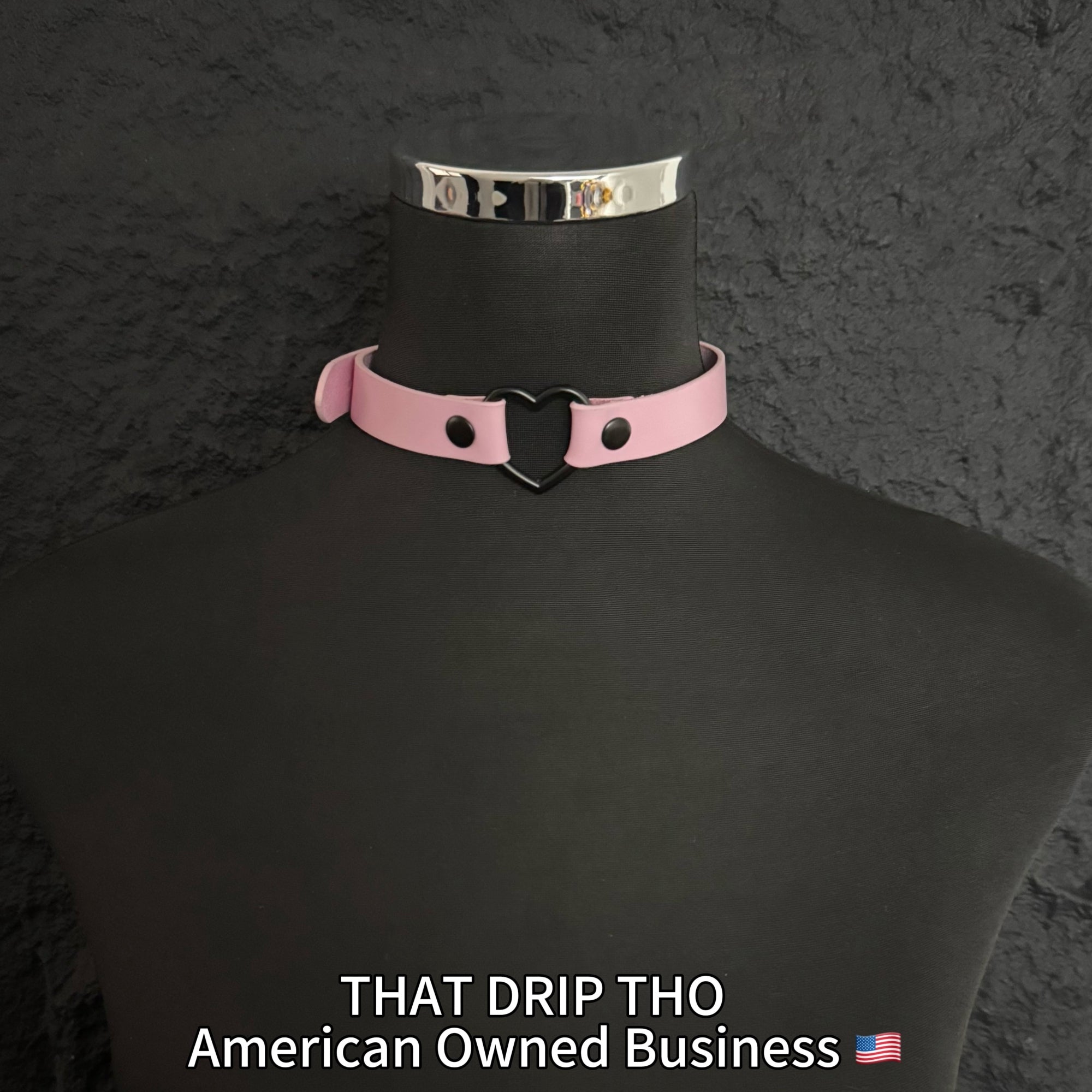 Luxe Chain( 3 in 1 Convertible Leather Bracelet, Handcuffs & Choker Necklace) ( Pink Leather with Heart)