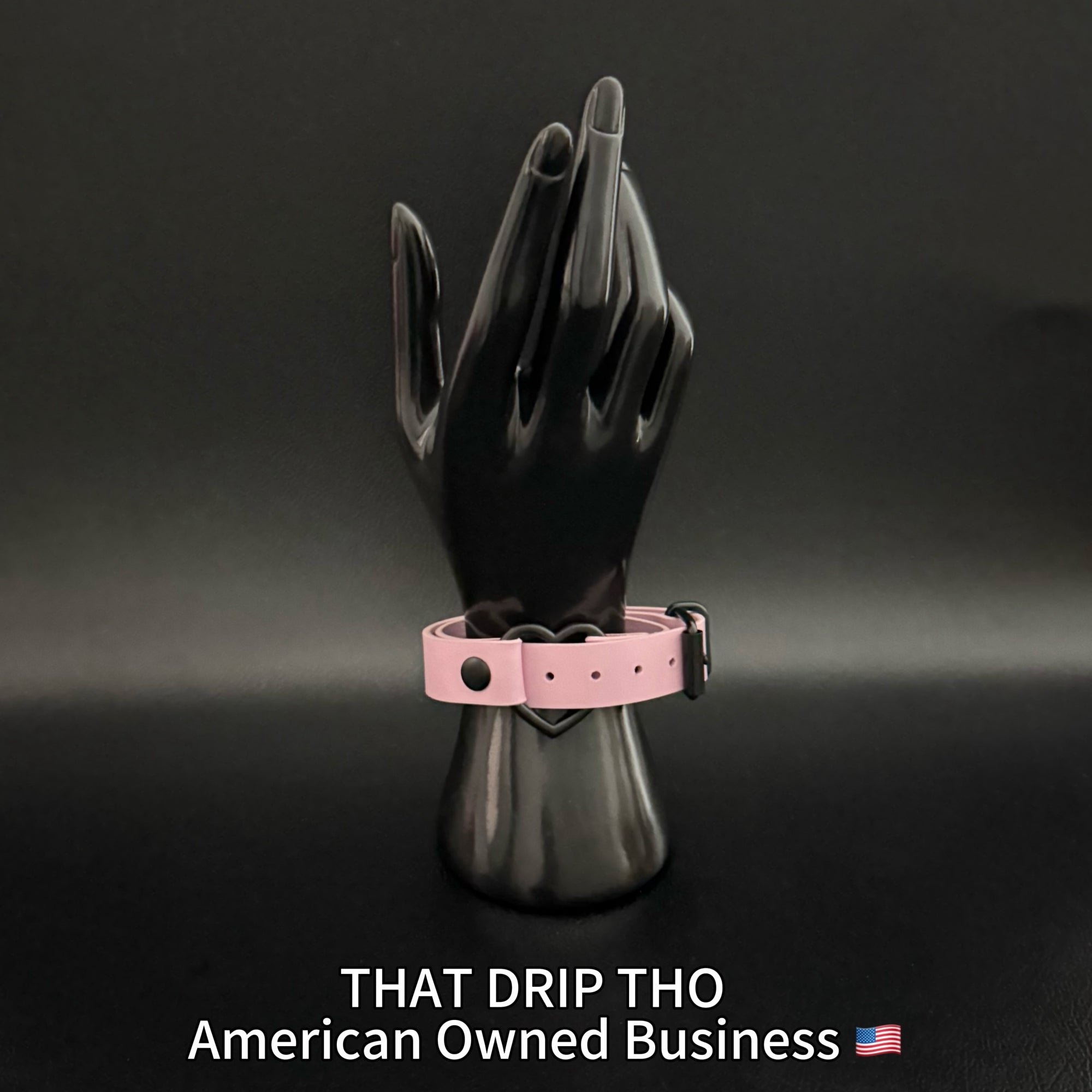 Luxe Chain( 3 in 1 Convertible Leather Bracelet, Handcuffs & Choker Necklace) ( Pink Leather with Heart)