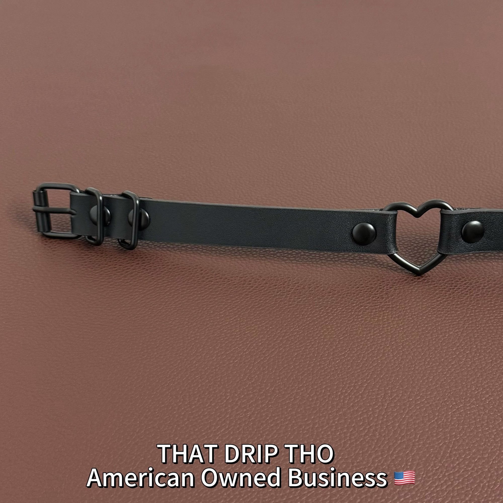 Luxe Chain( 3 in 1 Convertible Leather Bracelet, Handcuffs & Choker Necklace) ( Black Leather with Heart)