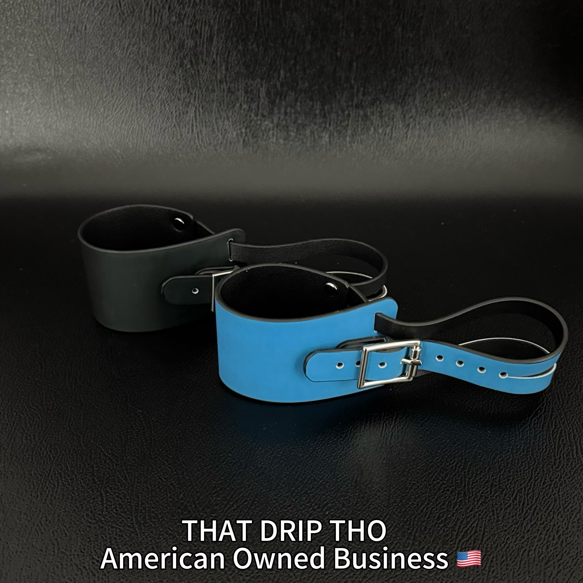 Unisex Color-Changing Leather Dual-Wear Bracelet-Charcoal to Blue (Heat Reactive)