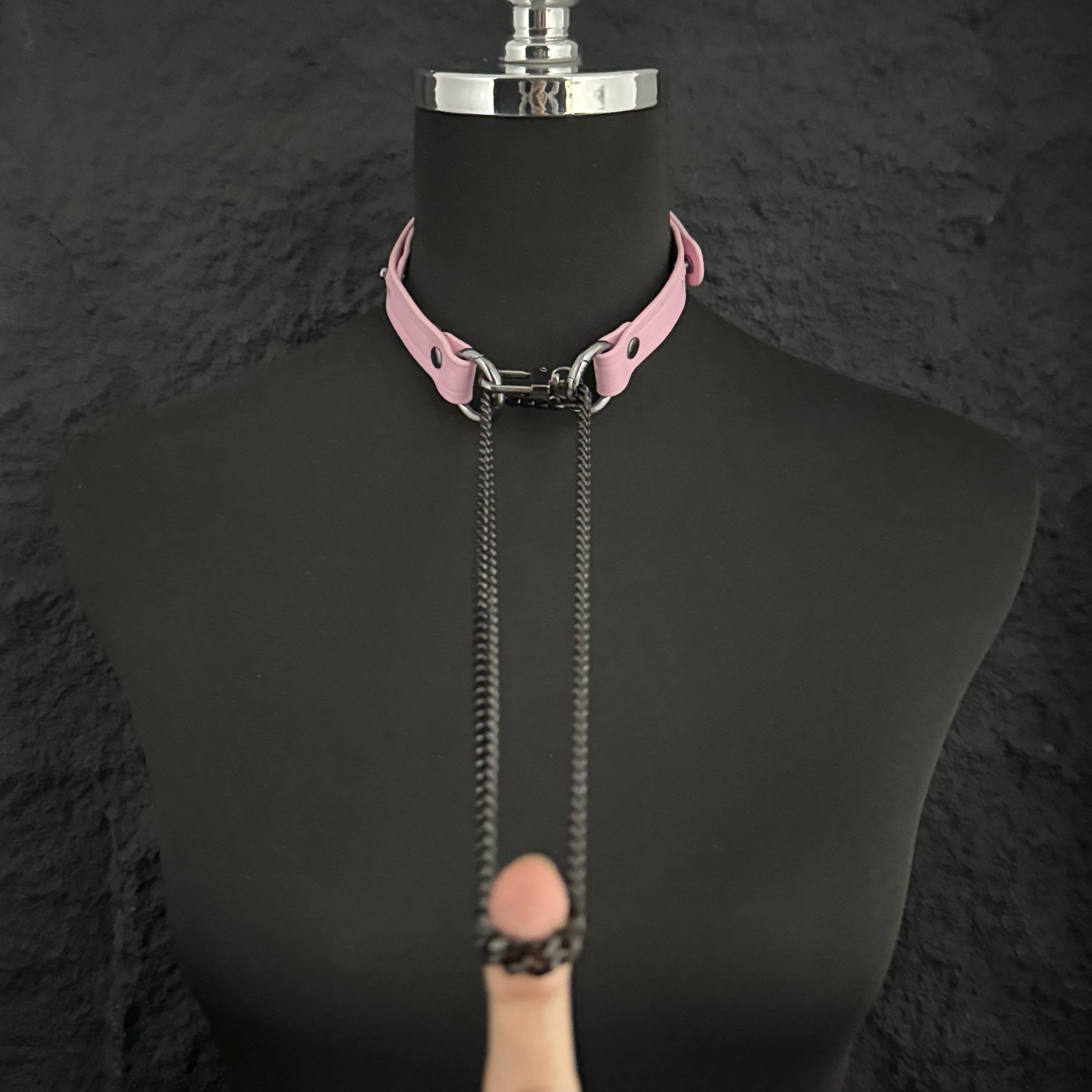 Boundless Leather Chain Set, 6 in 1 (Pink Leather-Black Chains)