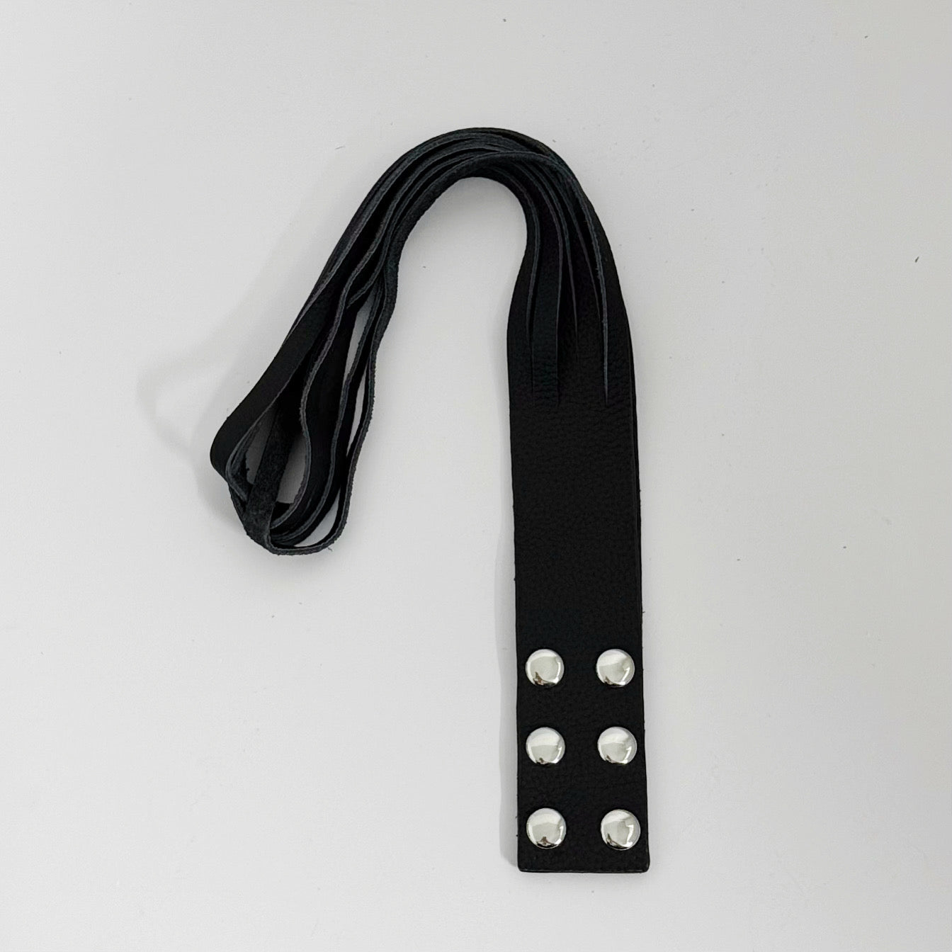 Unisex Dual-Wear Leather Fringe Wrap Bracelet-Midnight Black-Flogger (Plain Black)