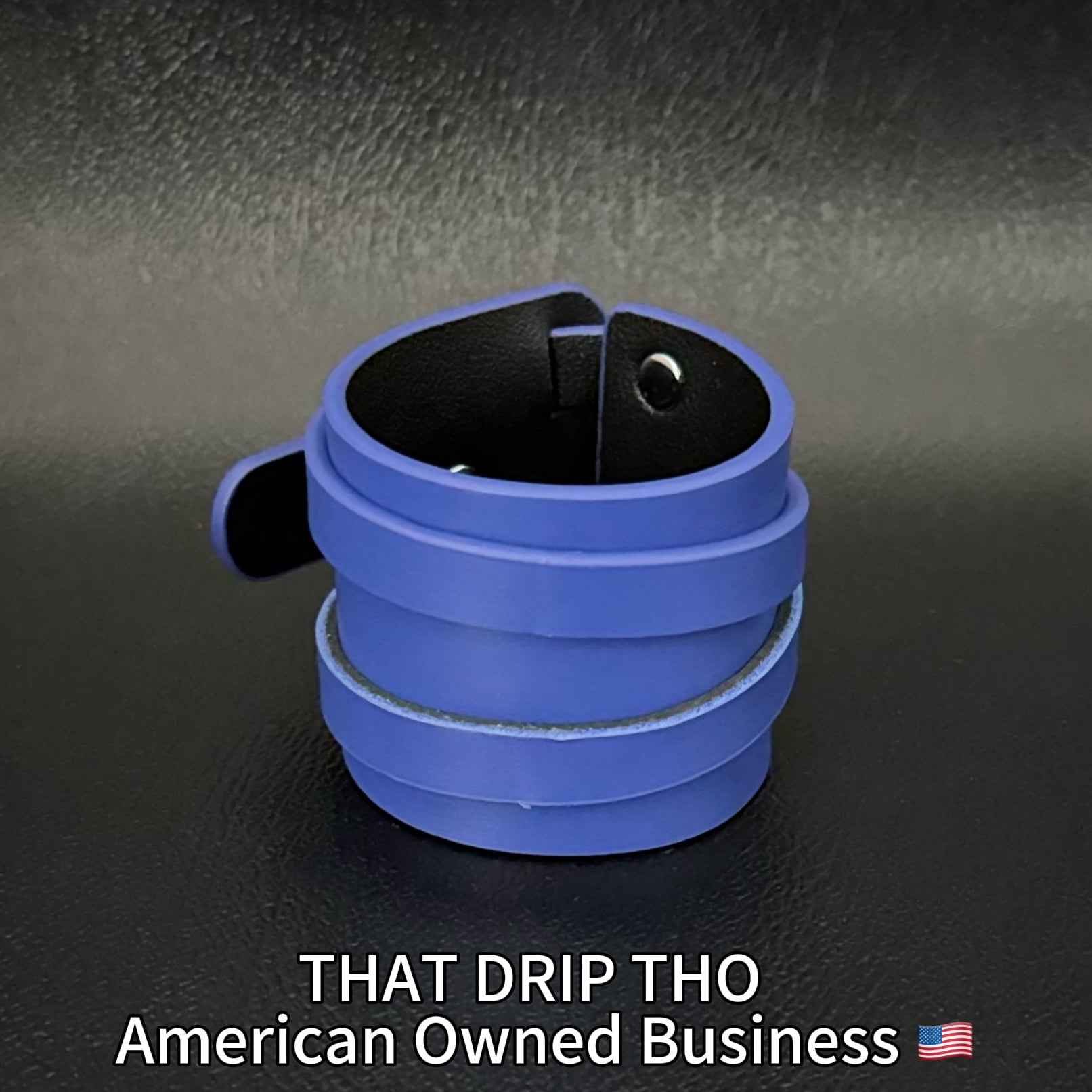 Unisex SubBlue Leather Dual-Wear Bracelet-(Non Heat Reactive)