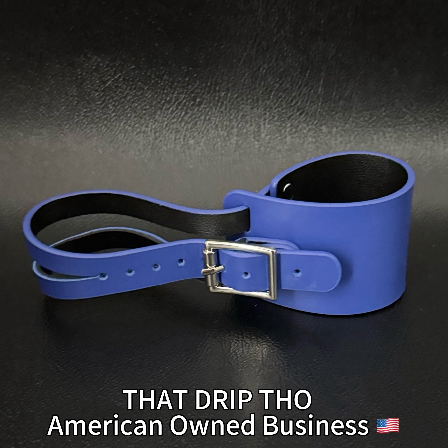 Unisex SubBlue Leather Dual-Wear Bracelet-(Non Heat Reactive)