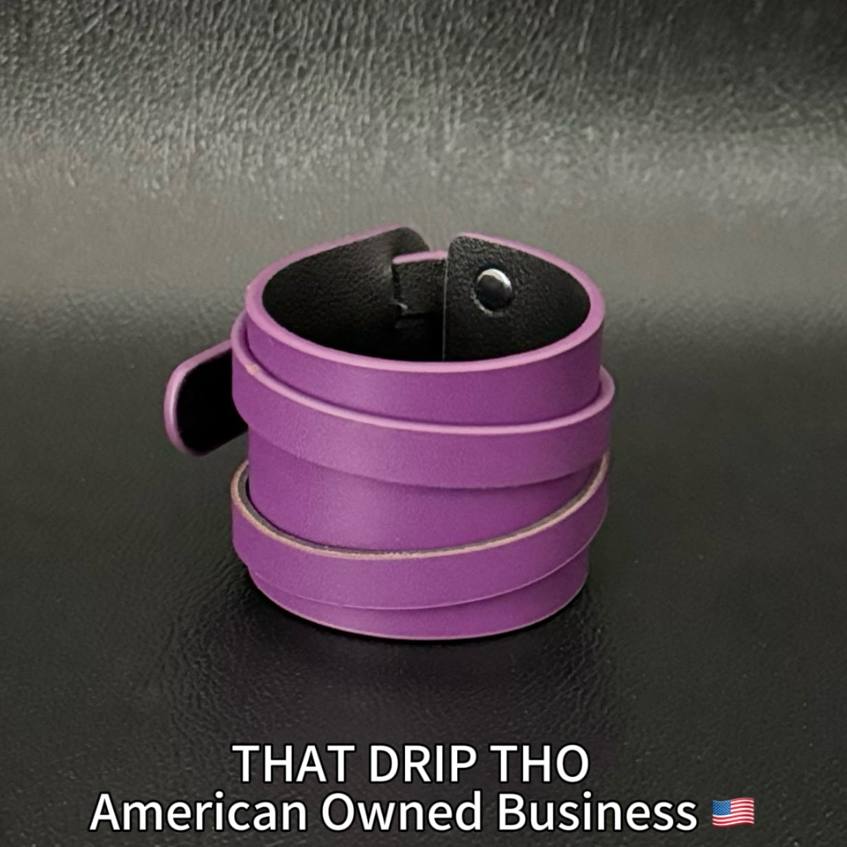 Unisex ObeyPurple Leather Dual-Wear Bracelet-(Non Heat Reactive)