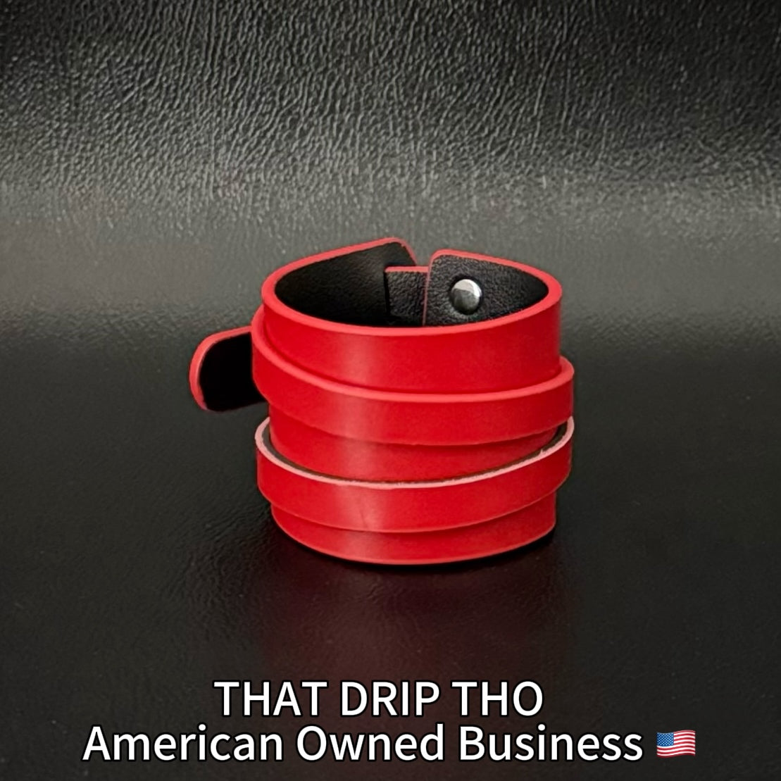 Unisex BurnRed Leather Dual-Wear Bracelet-(Non Heat Reactive)