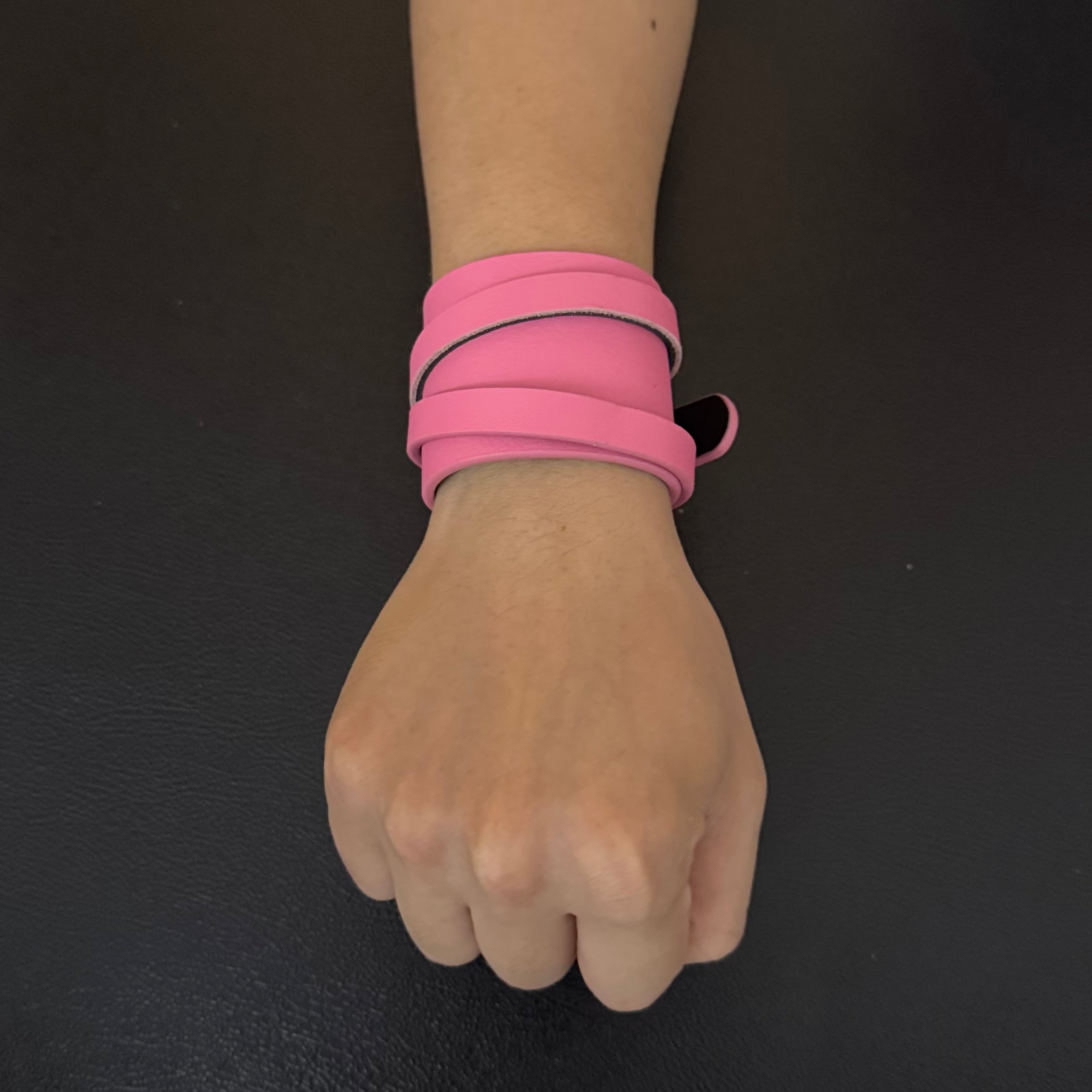 Unisex BlushPink Leather Dual-Wear Bracelet-(Non Heat Reactive)