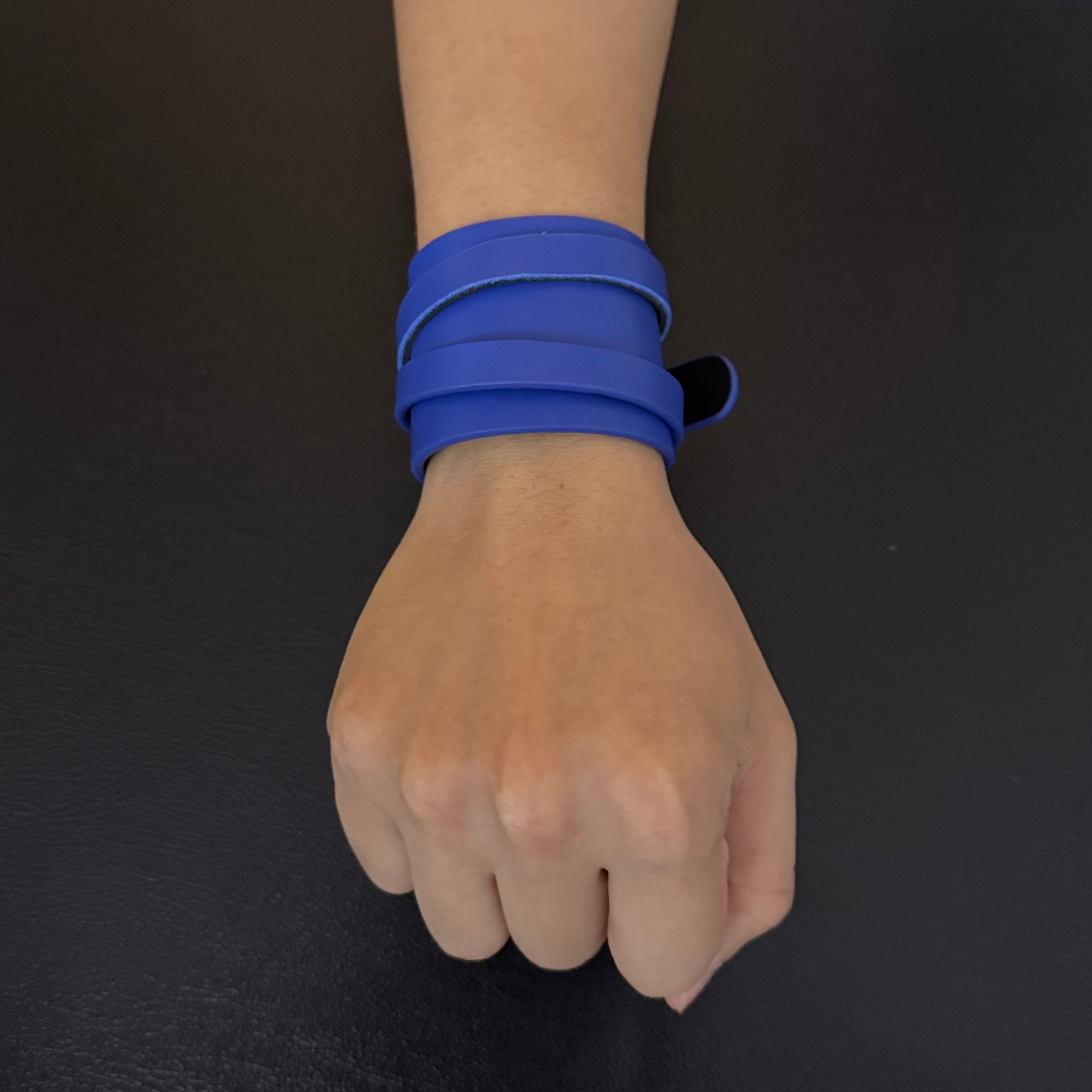 Unisex SubBlue Leather Dual-Wear Bracelet-(Non Heat Reactive)