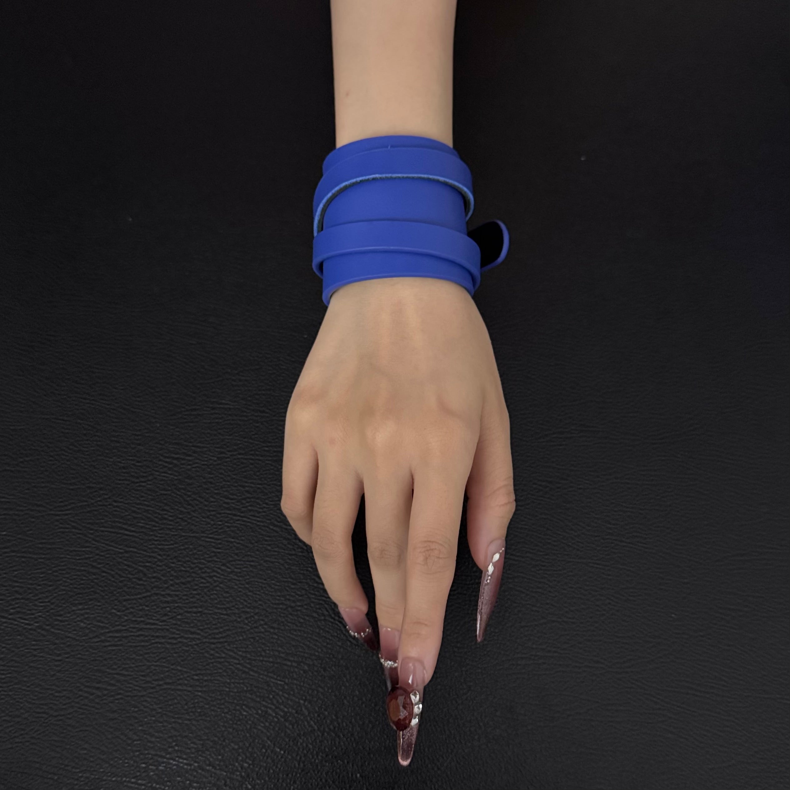 Unisex SubBlue Leather Dual-Wear Bracelet-(Non Heat Reactive)