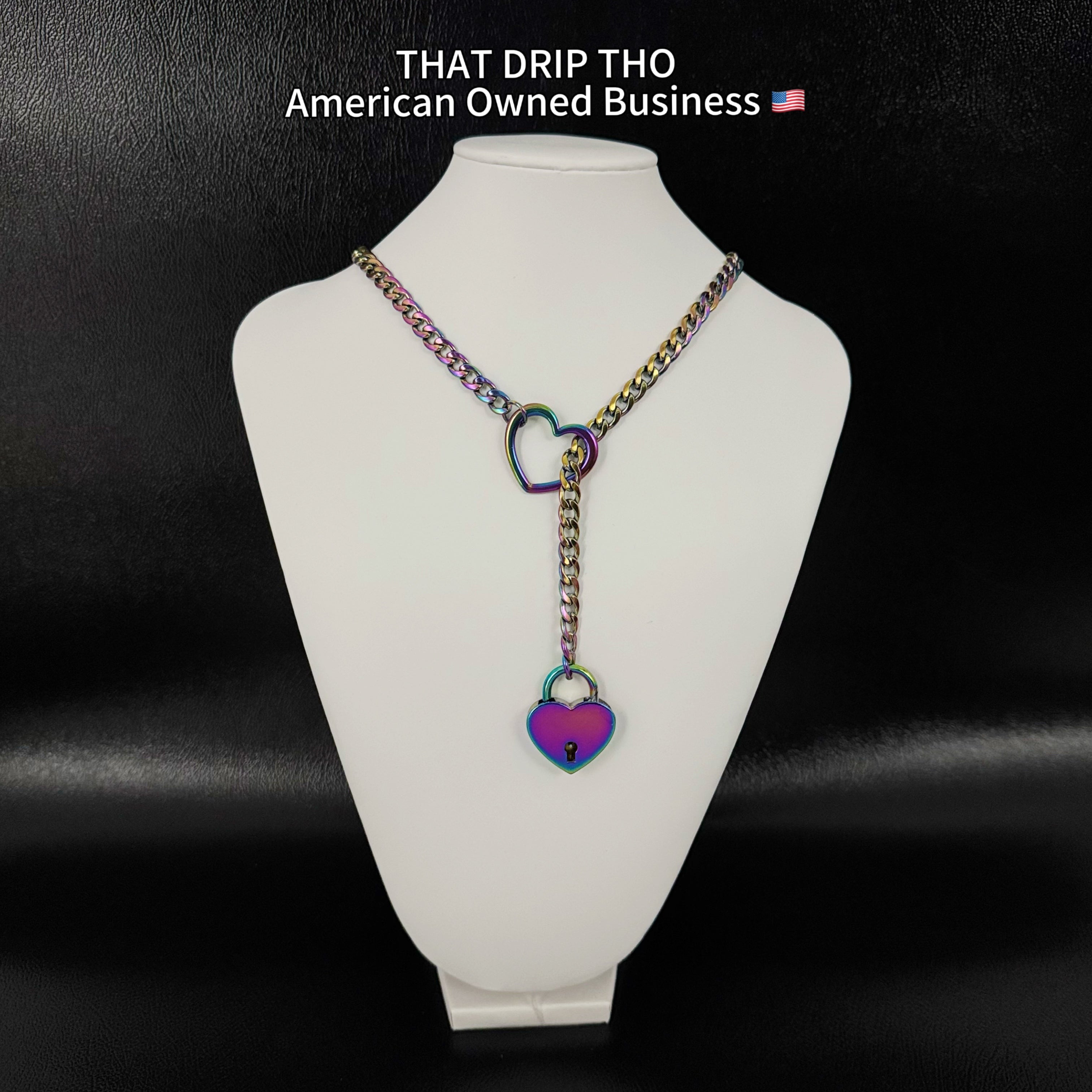 Heart Lock with Key Slip Chain Necklace