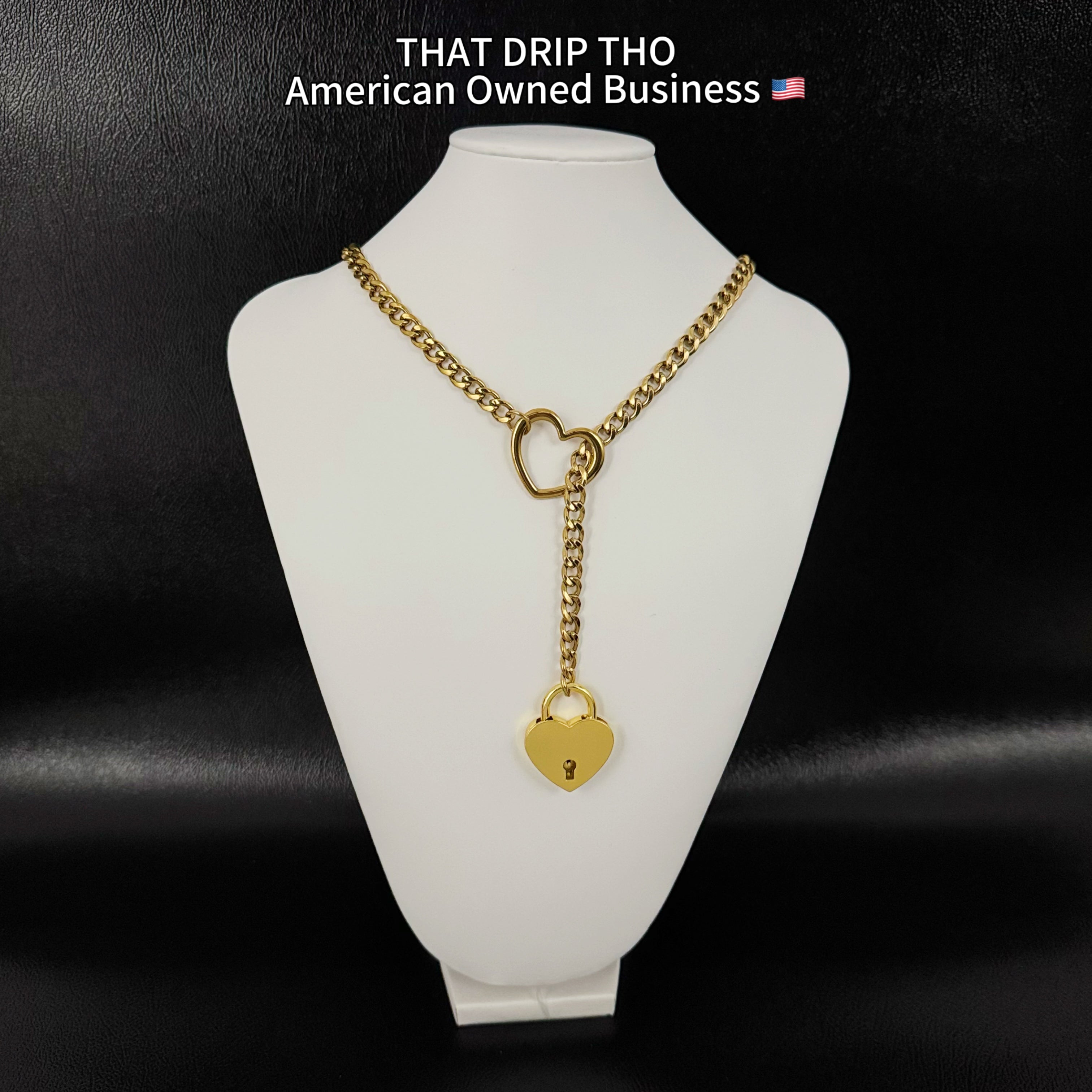 Heart Lock with Key Slip Chain Necklace