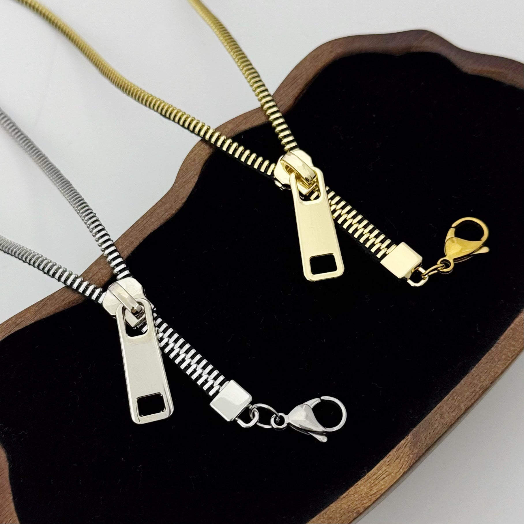 Unisex Edgy Zipper Chain Convertible Bracelet & Choker