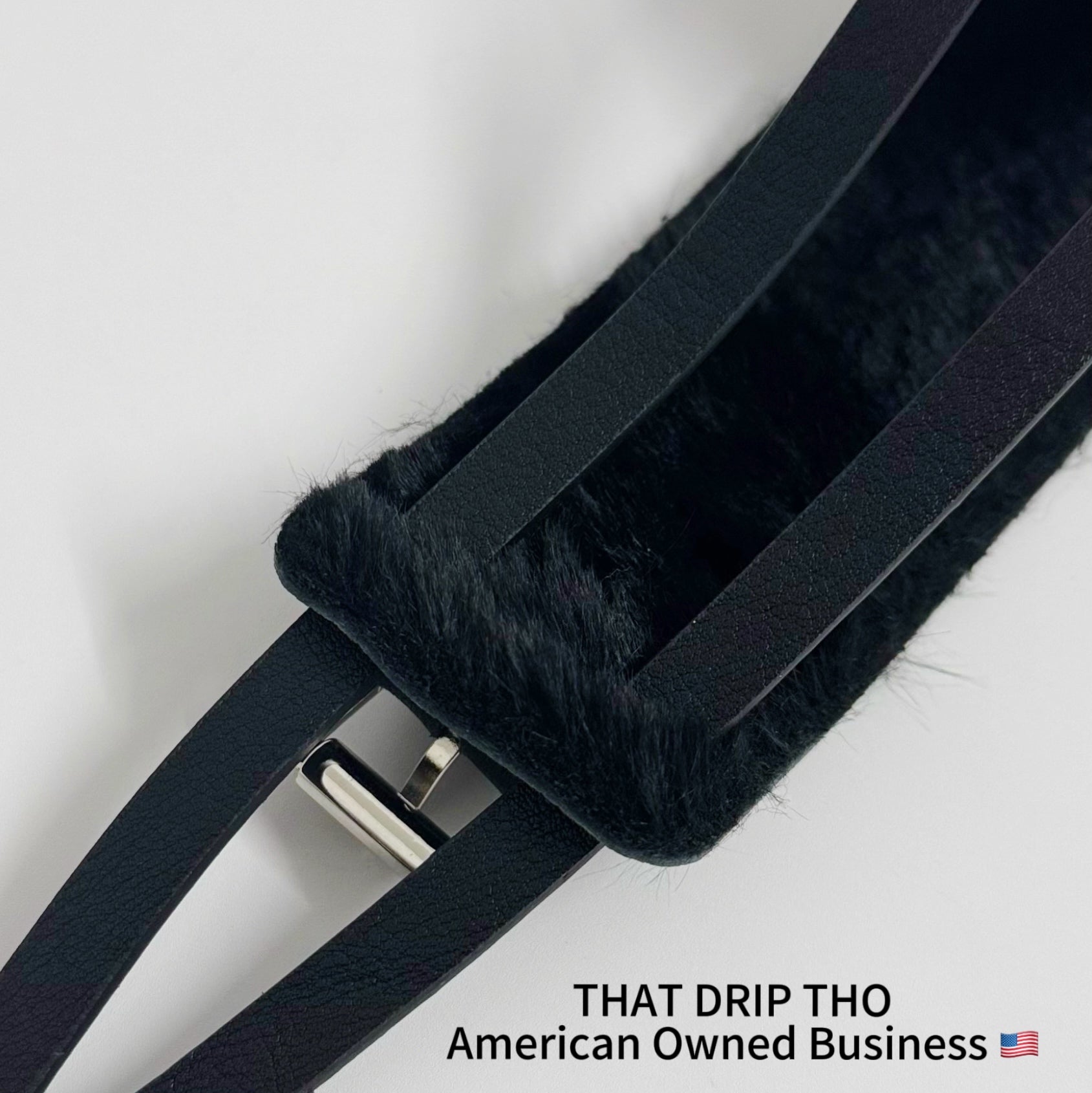 Unisex Raven Black Leather Dual-Wear Bracelet-( Leather With Fur-Lined )