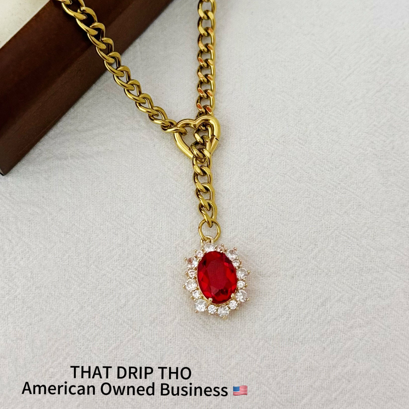 Oval Gem Slip Chain