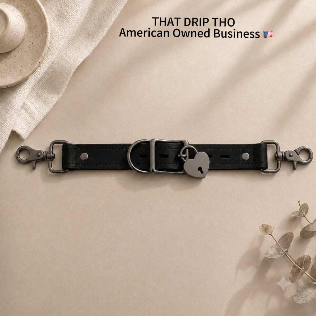 Convertible Strap Set – Multi-Use Leather Bag Strap Accessory with Heart Lock & Key (Bag Not Included)