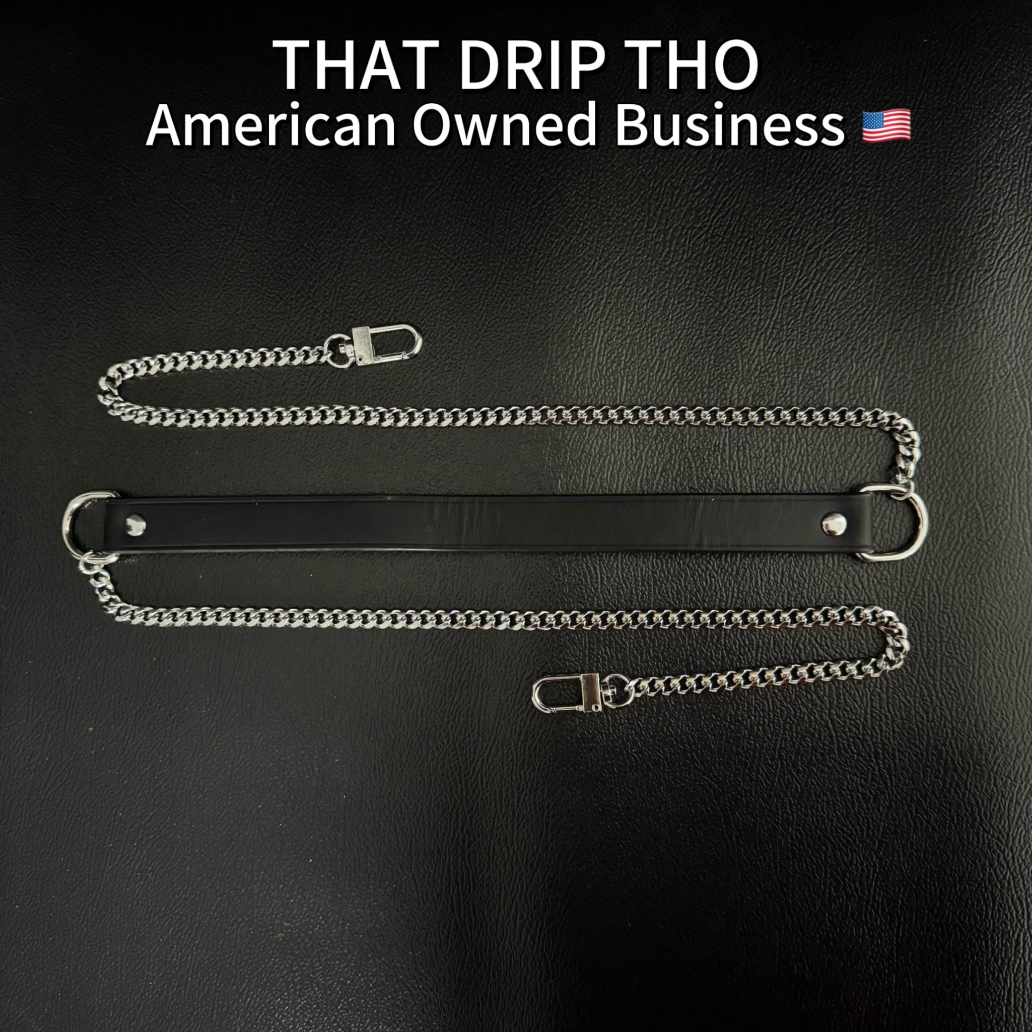 Luxe Chain (Premium Double Layered Chains Leather Choker with Adjustable Red Heart Leather Cuff Combination)
