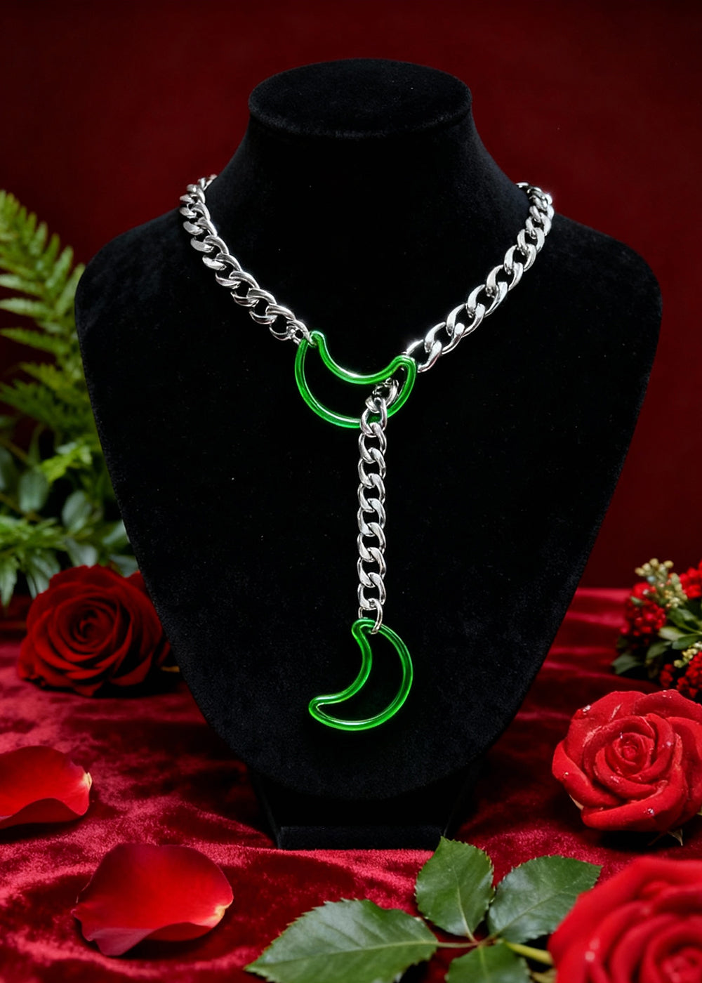 Special Double-Moon Slip Chain Necklace
