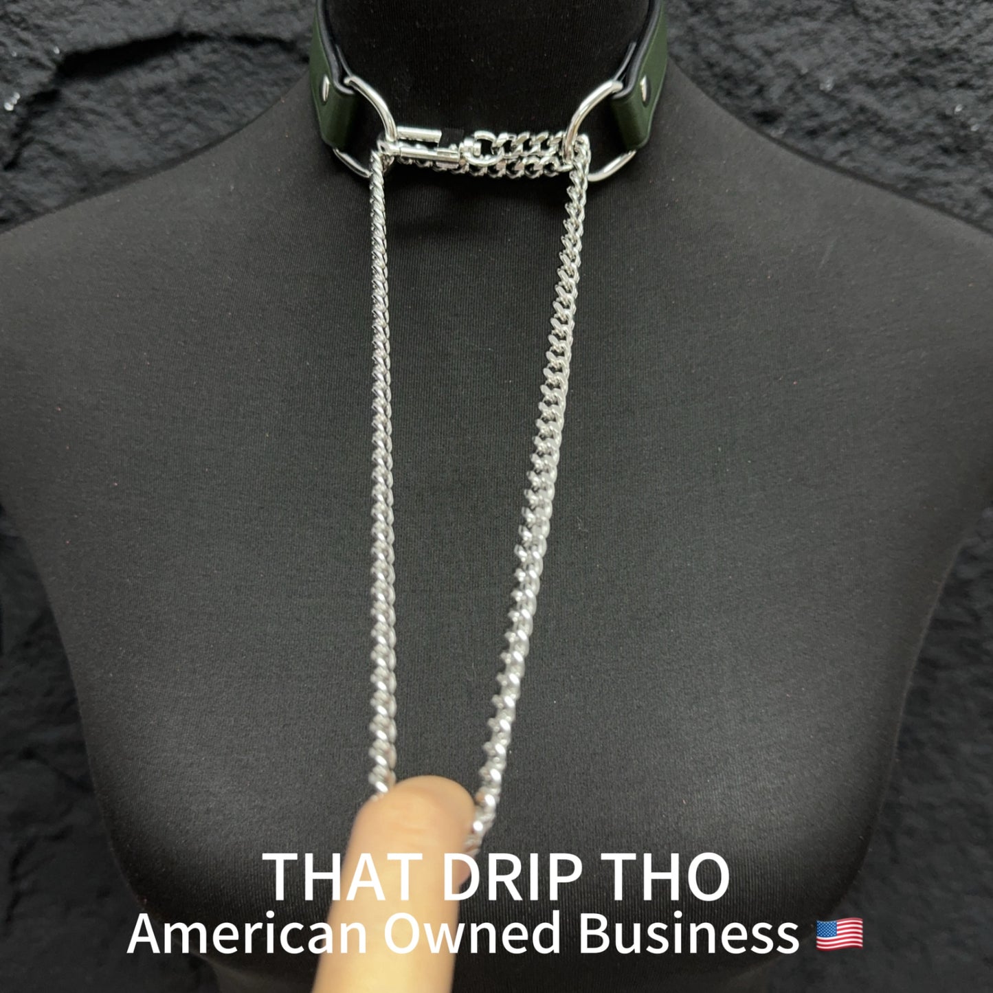 Luxe Chain (Fashion Layered Chain Leather Choker Necklace) (Christmas Green Color)