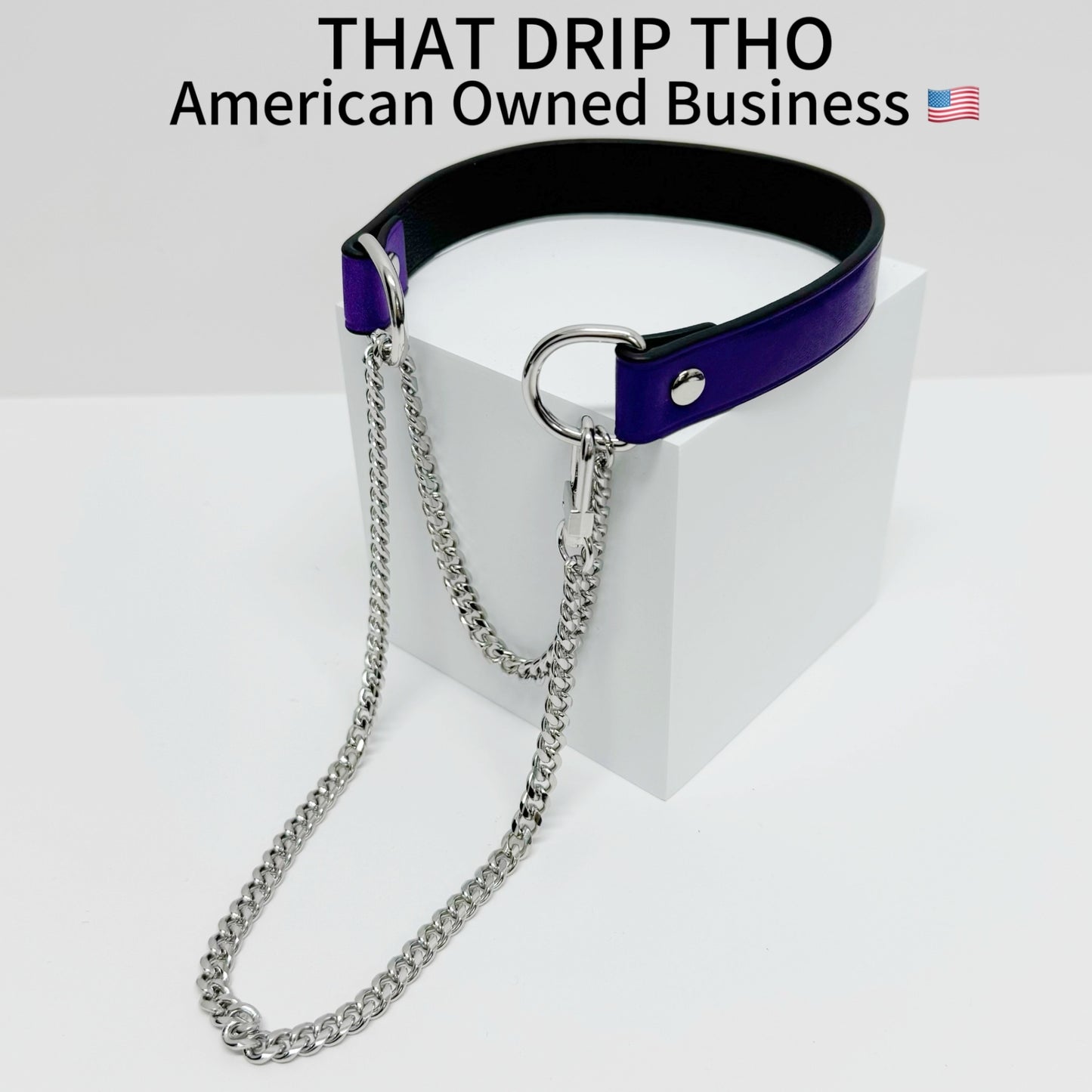 Luxe Chain (Fashion Layered Chain Leather Choker Necklace) (Premium Purple Color)