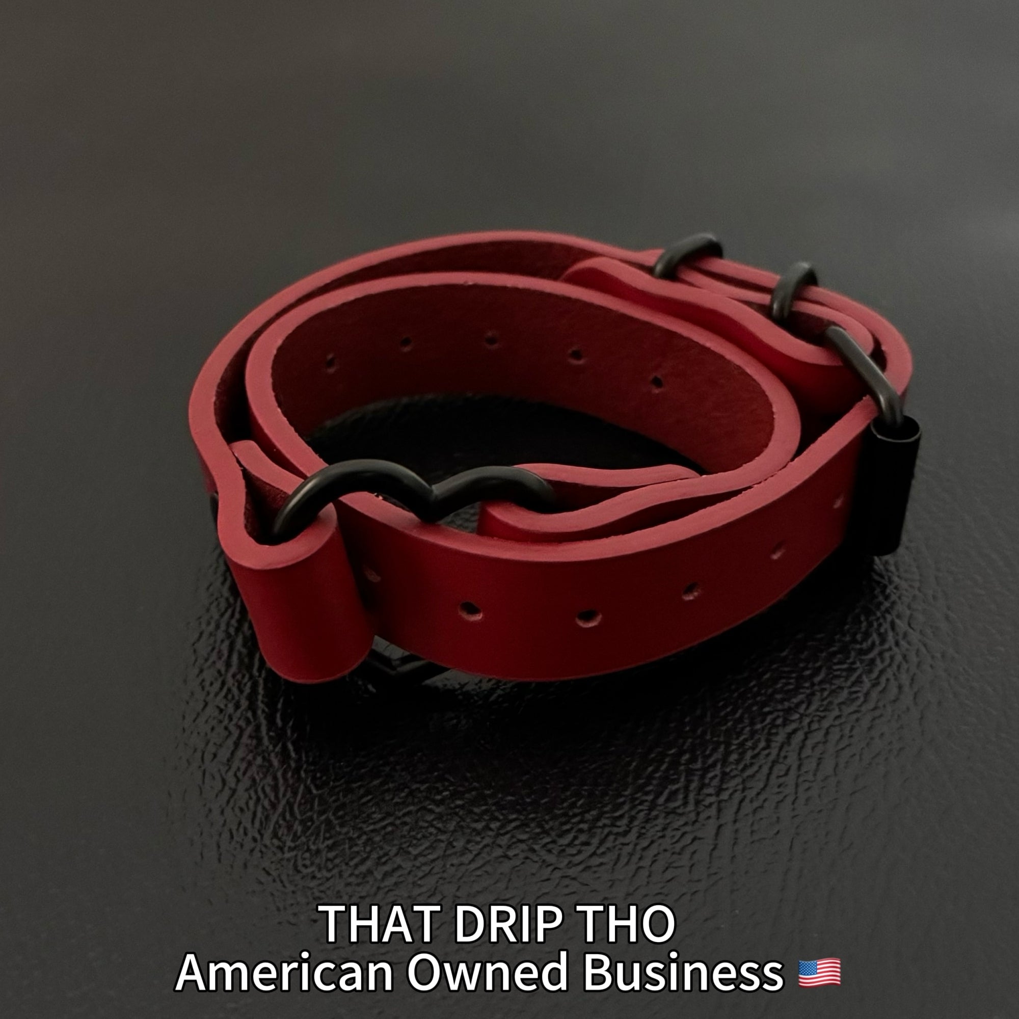 Luxe Chain( 3 in 1 Convertible Leather Bracelet, Handcuffs & Choker Necklace) ( Red Leather with Heart)