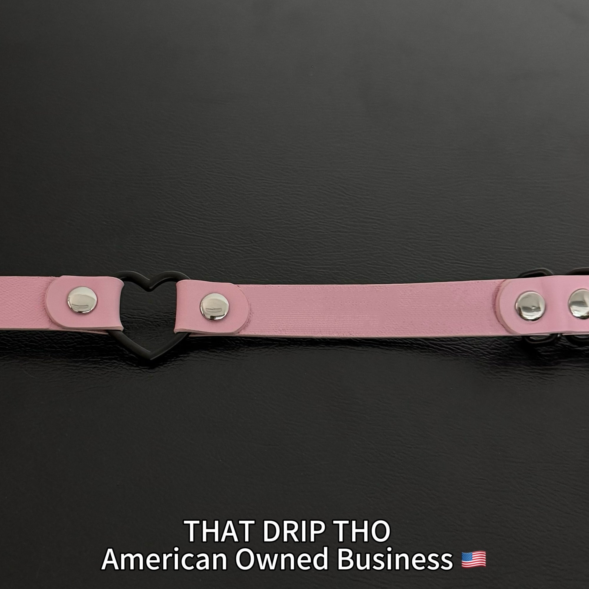 Luxe Chain( 3 in 1 Convertible Leather Bracelet, Handcuffs & Choker Necklace) ( Pink Leather with Heart)