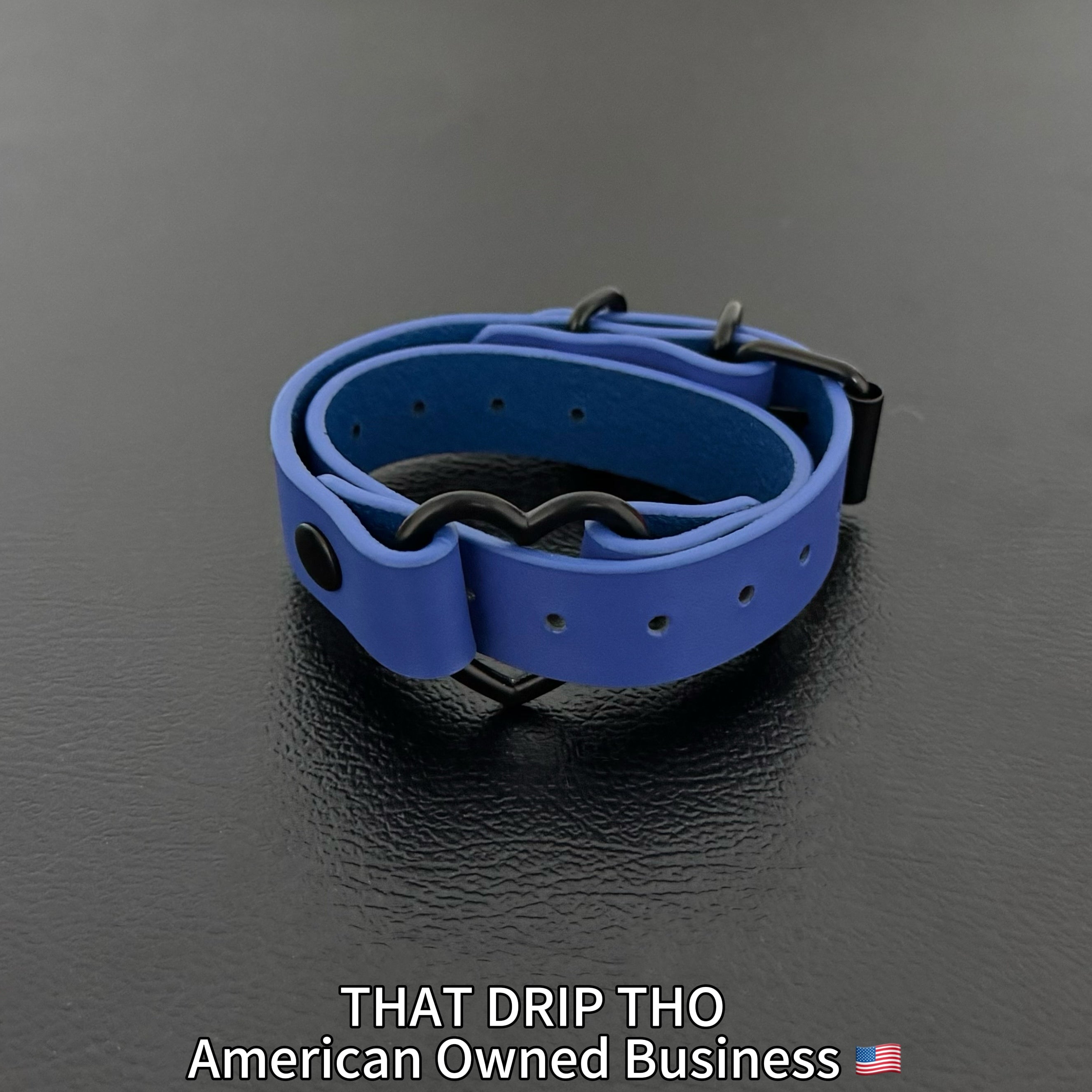 Luxe Chain( 3 in 1 Convertible Leather Bracelet, Handcuffs & Choker Necklace) ( Blue Leather with Heart)
