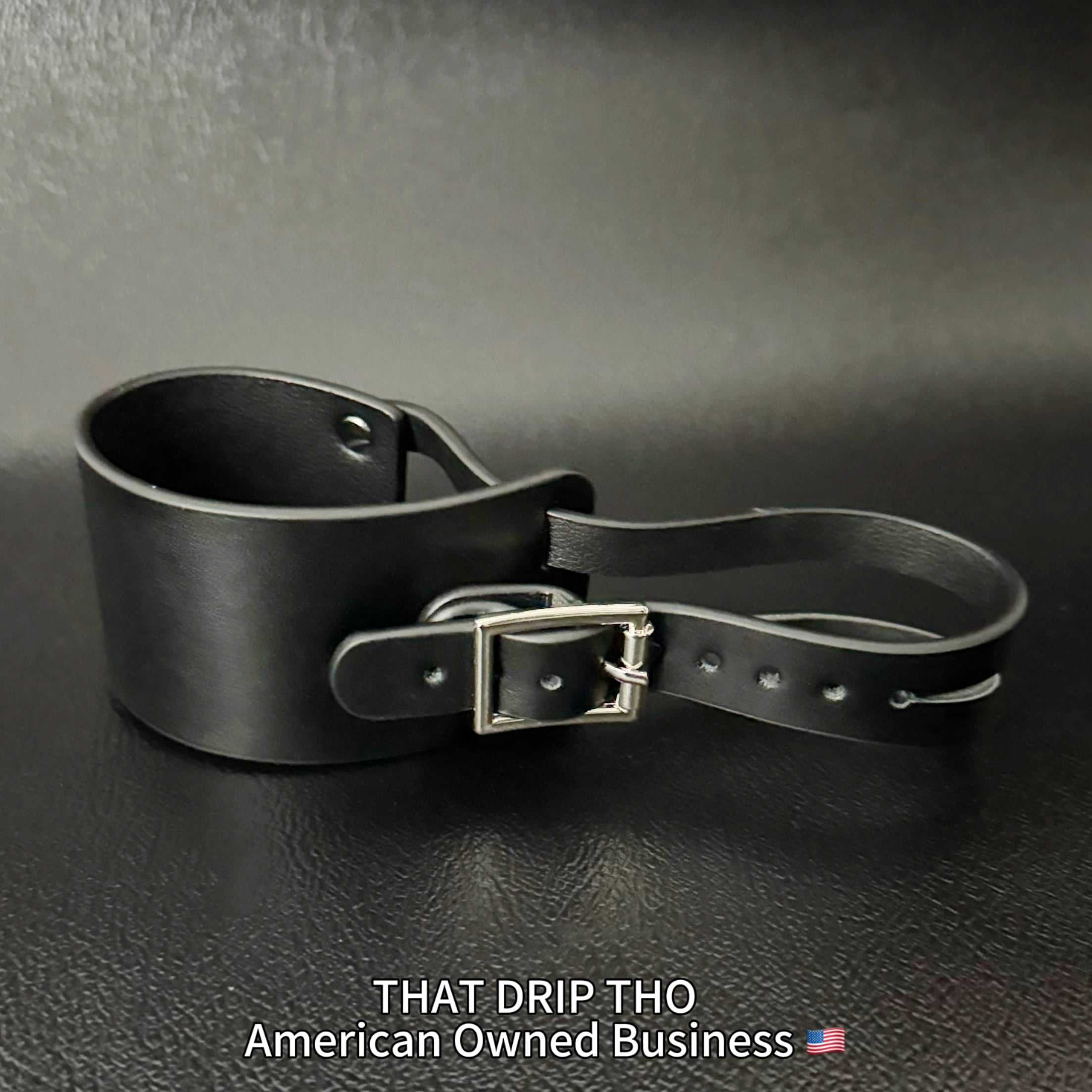 Unisex Raven Black Leather Dual-Wear Bracelet-(Non Heat Reactive)