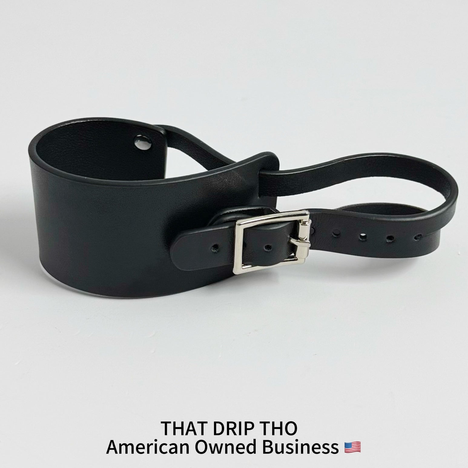 Unisex Raven Black Leather Dual-Wear Bracelet-(Non Heat Reactive)